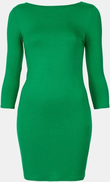Topshop Bodycon Dress in Green | Lyst