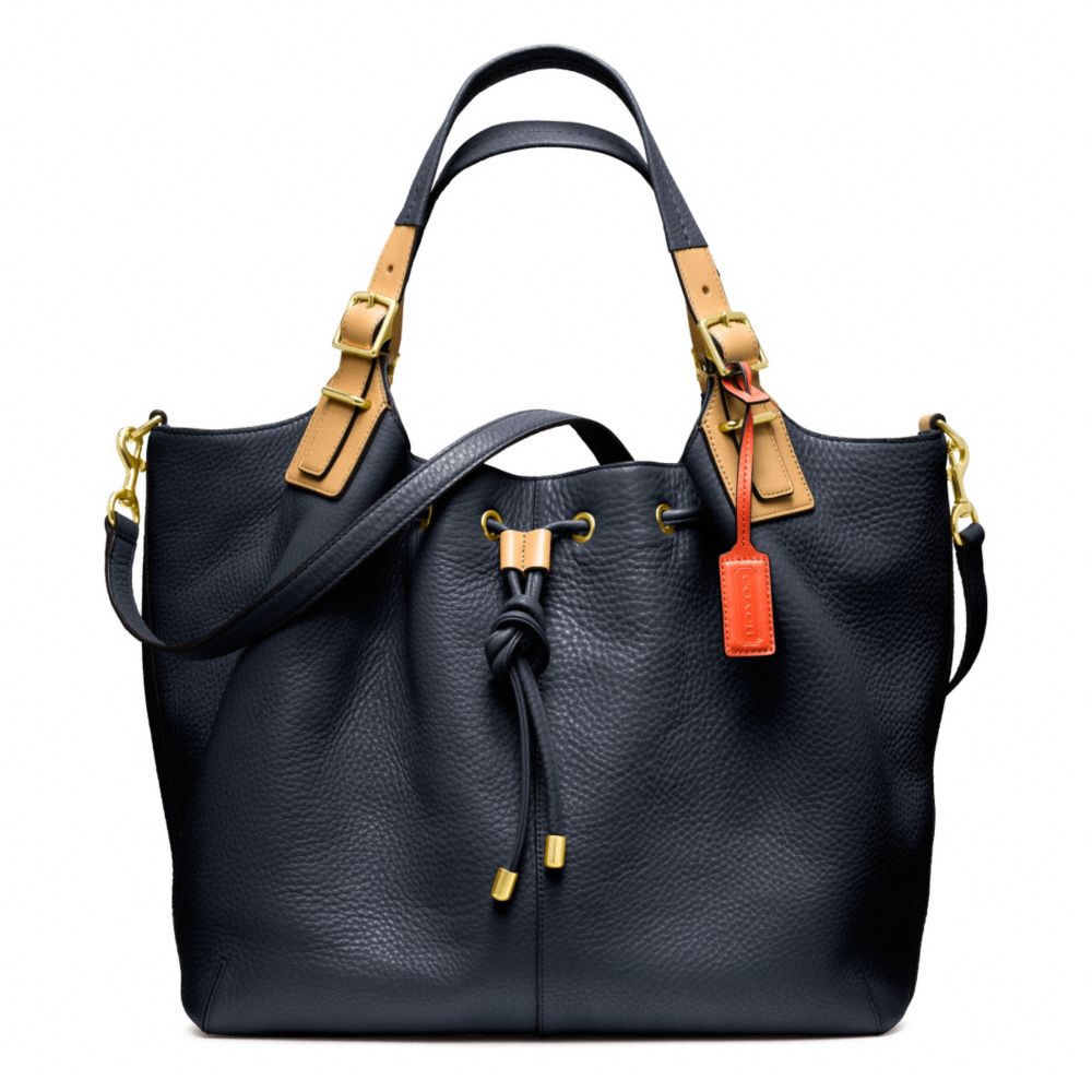 Coach Soft Legacy Dream Pebbled Leather Drawstring XL Shoulder Bag in Blue (b4/midnight) | Lyst