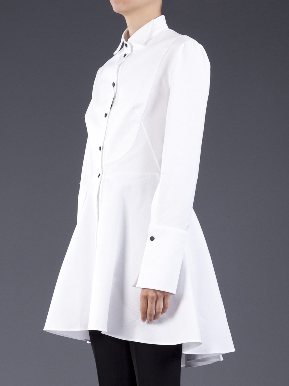 Lyst Alexander Mcqueen Tuxedo Shirt  Dress  in White 