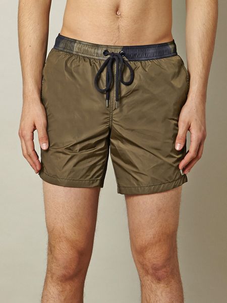Moncler Camouflage Waistband Swim Shorts in Khaki for Men | Lyst