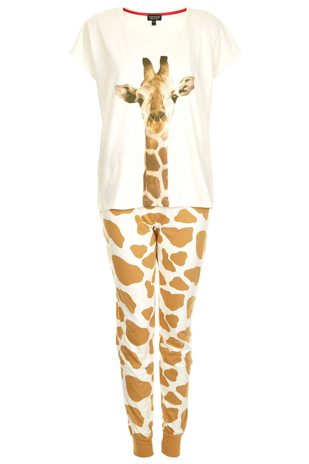 TOPSHOP Giraffe Print PJ Set in White - Lyst