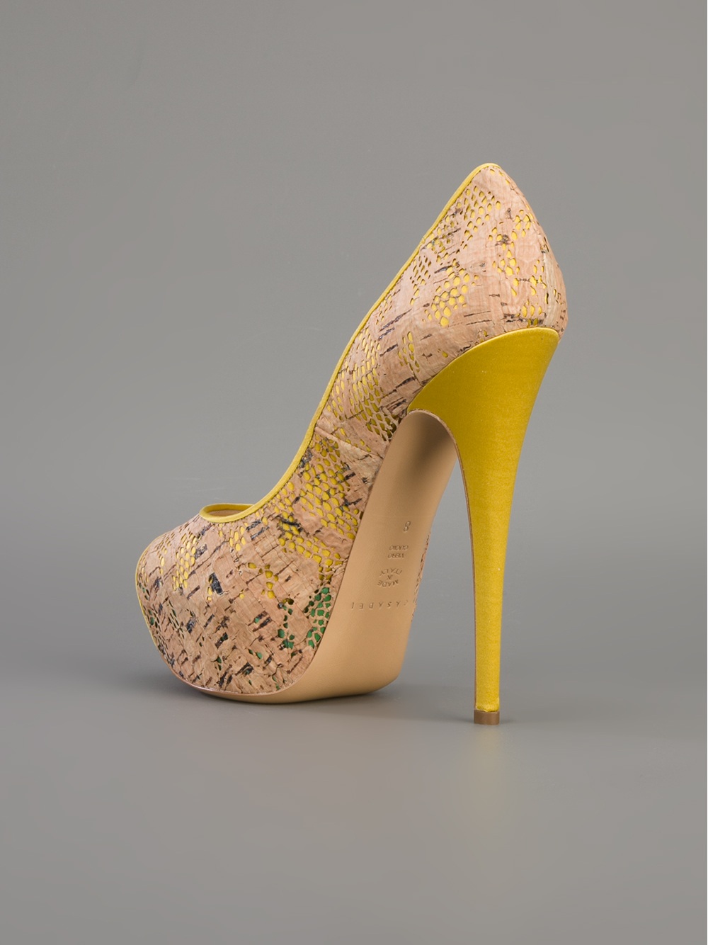 yellow open toe heels