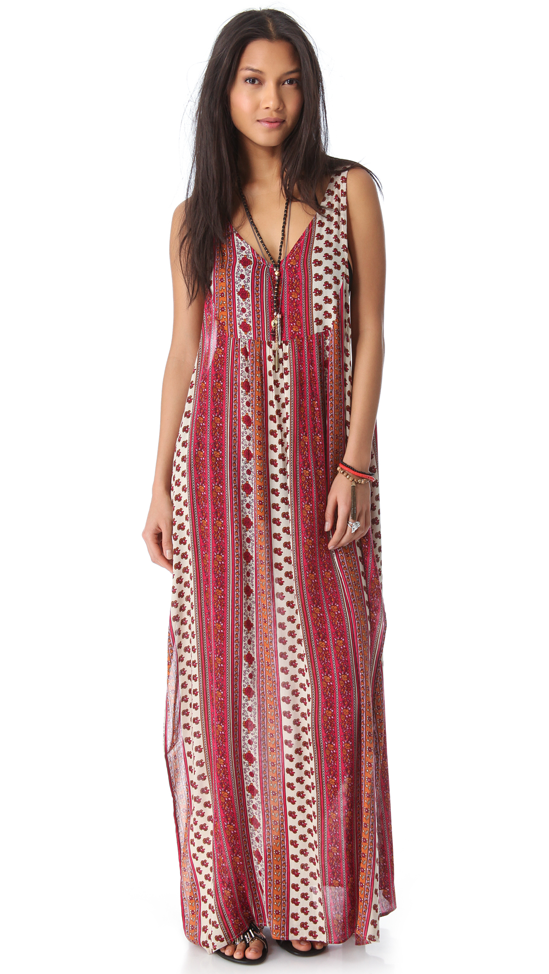 Minkpink Maya Cover Up Maxi Dress in Red (multi) | Lyst