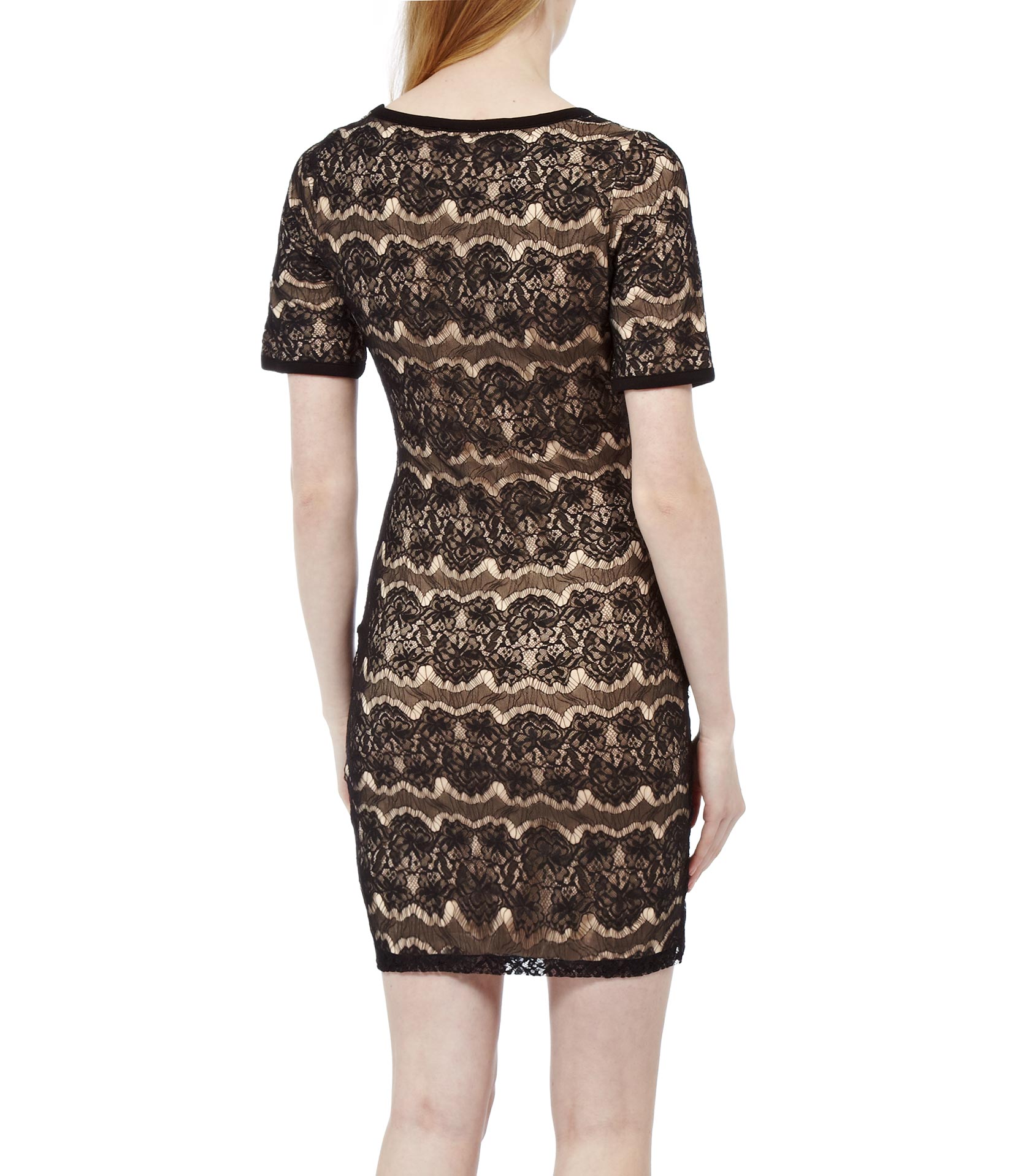 Reiss Sonia Lace Bodycon Dress in Black - Lyst