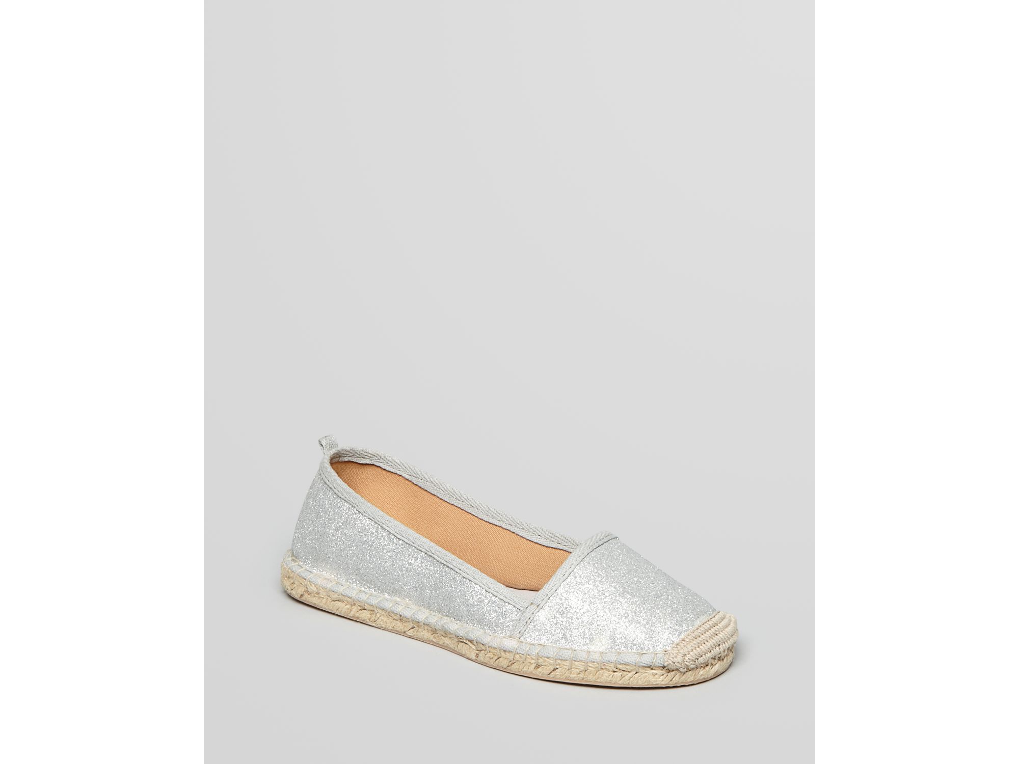 metallic espadrille flats