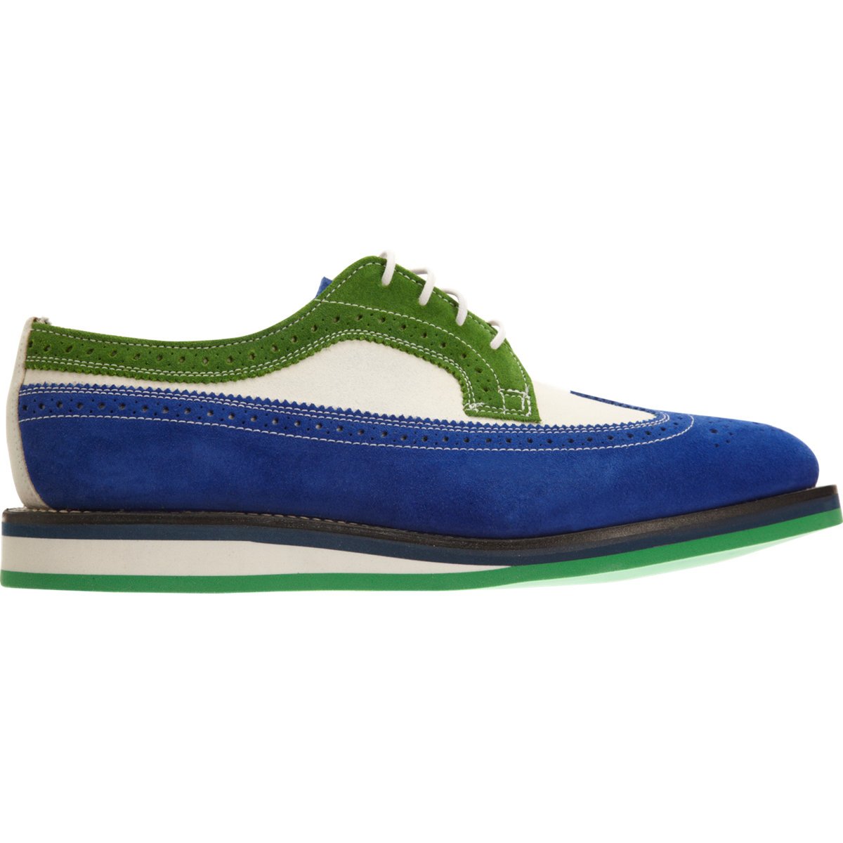 Thom browne Tricolor Wingtip Brogue On Micro Sole in Blue ...