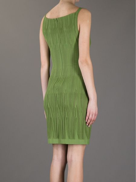 Alaïa Sleeveless Knit Dress in Green | Lyst