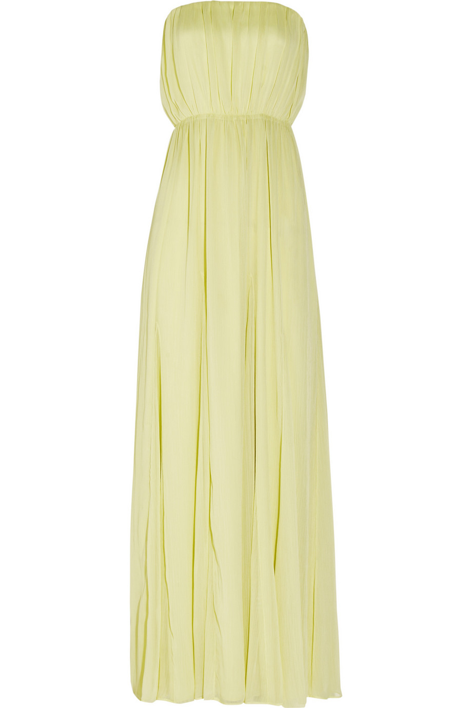 Alice + Olivia Chase Cutout Plissé-Chiffon Maxi Dress in Yellow (lemon ...