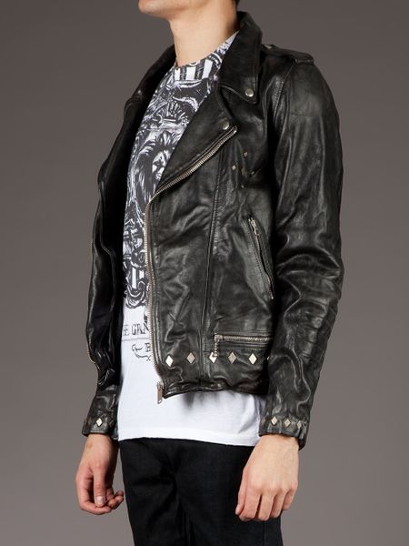 Golden Goose Deluxe Brand Leather Biker Jacket in Black for Men | Lyst