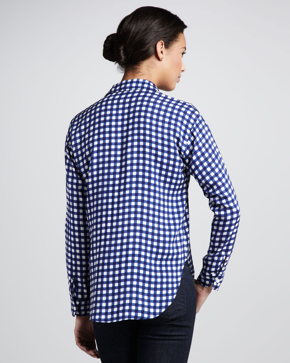 gingham womens blouse