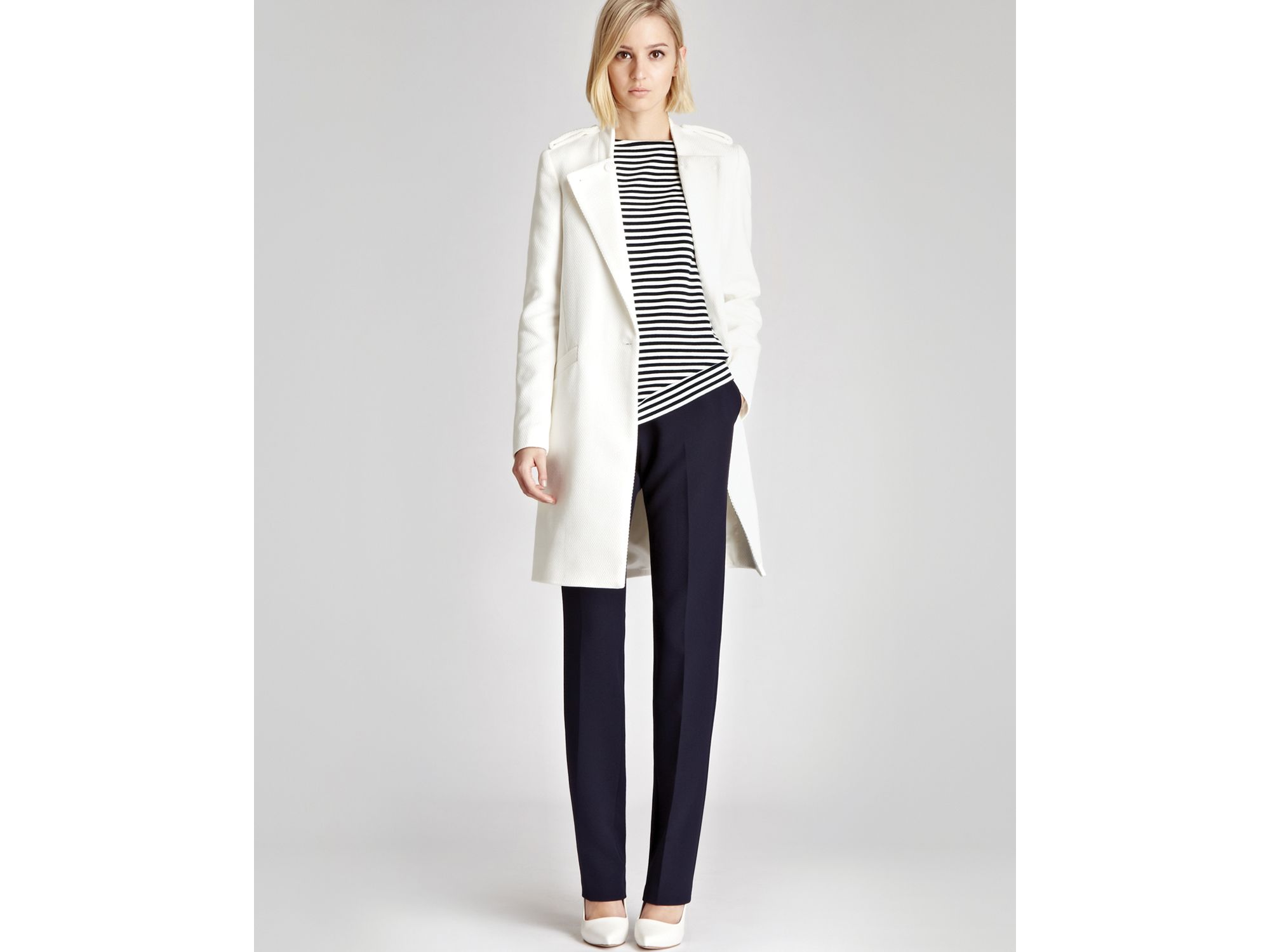 white reiss coat