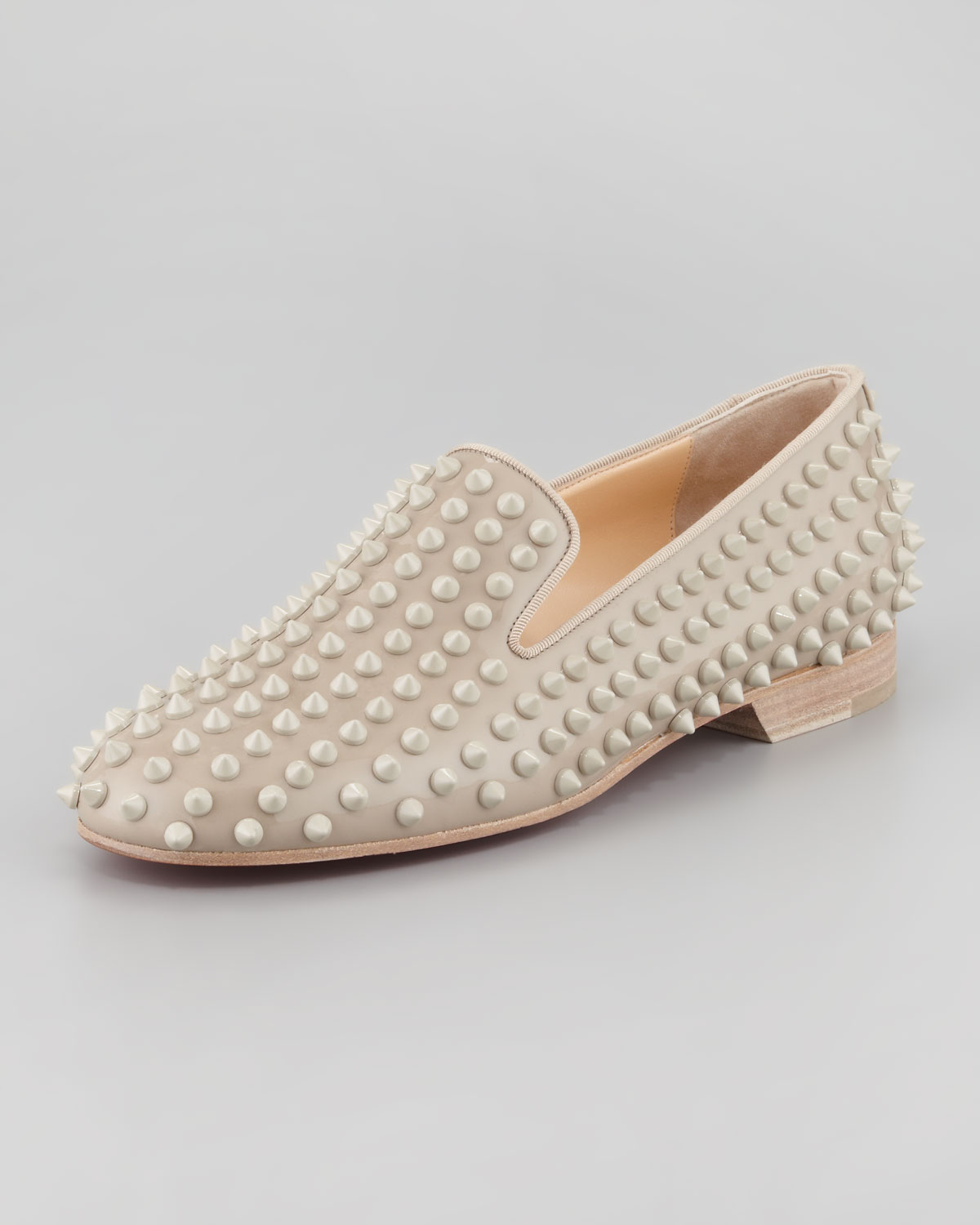 Christian louboutin Rolling Spikes Red Sole Smoking Slipper in ...