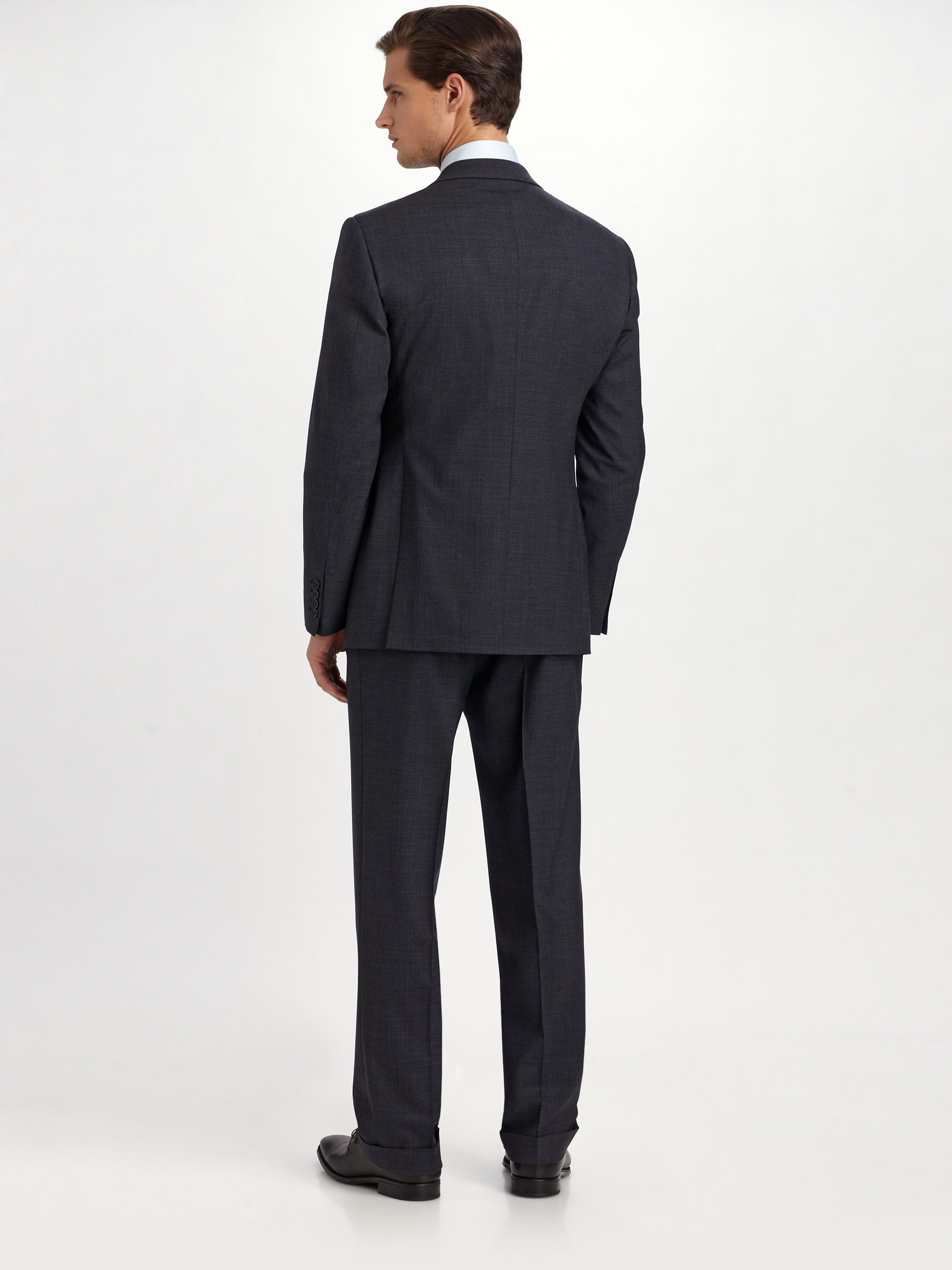 armani suit navy blue