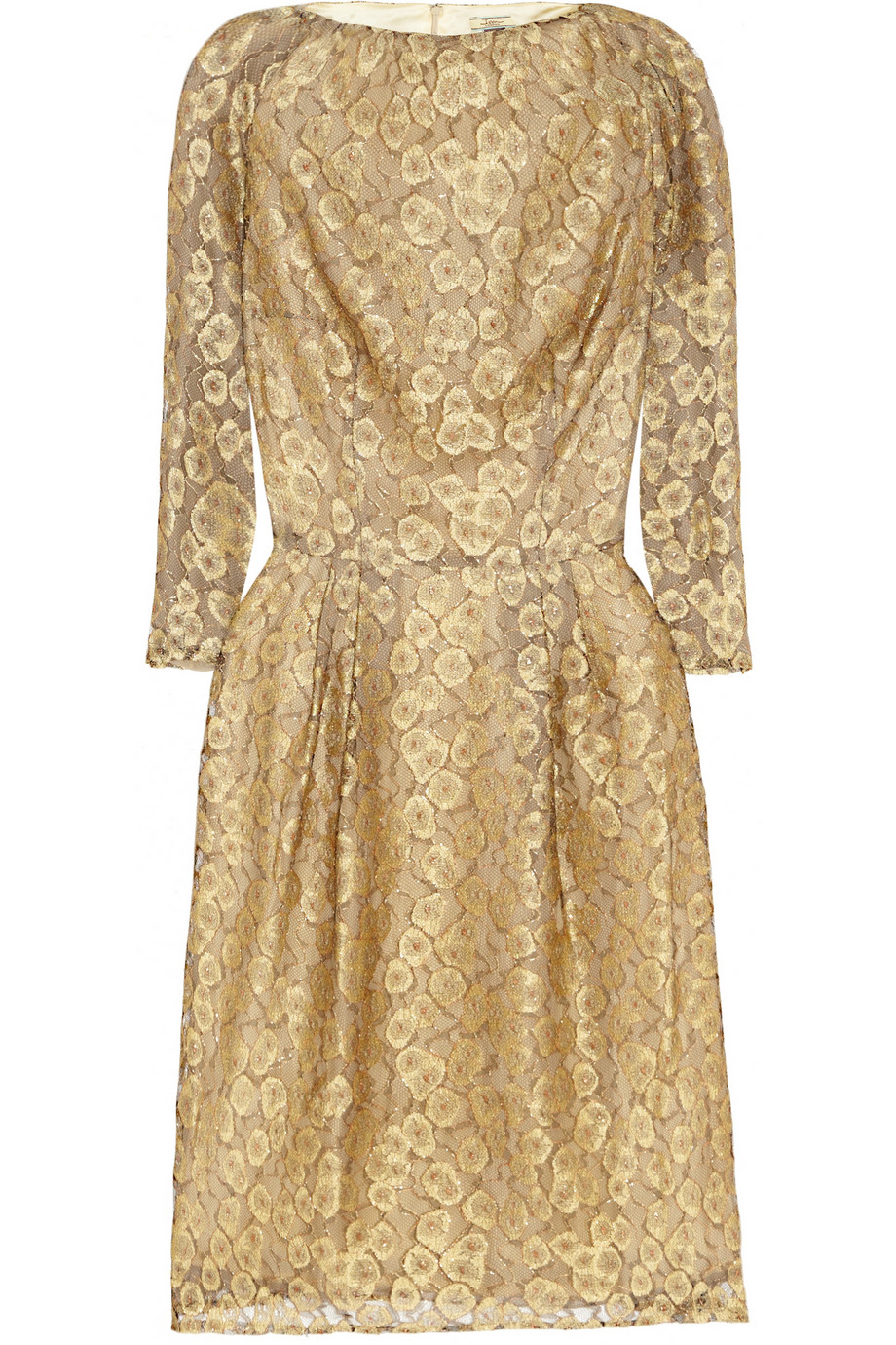 Issa Babushka Lace Dress in Gold | Lyst
