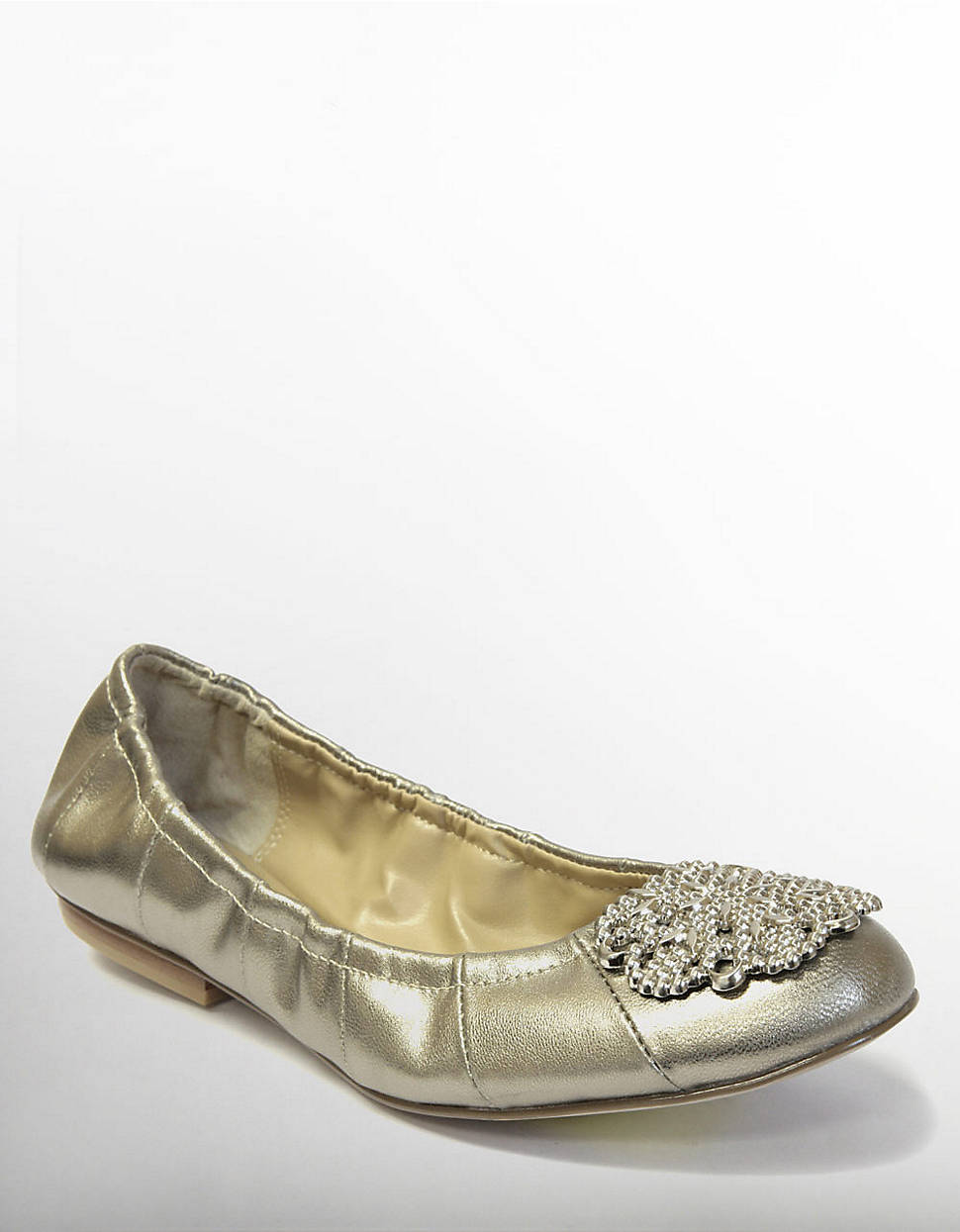 Lyst - Tahari Valerie Embellished Flats in Metallic