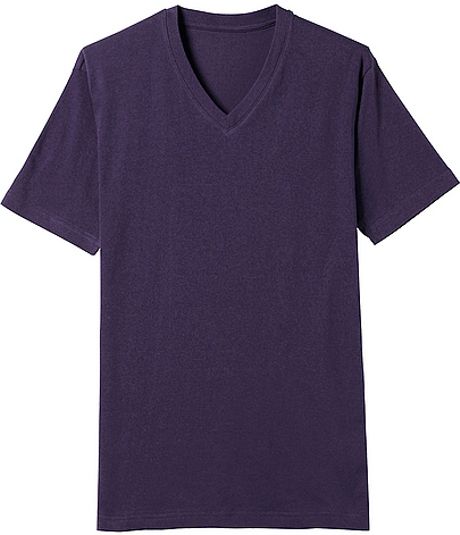 Uniqlo Men Dry Packaged V Neck Short Sleeve T-Shirt in Purple for Men ...