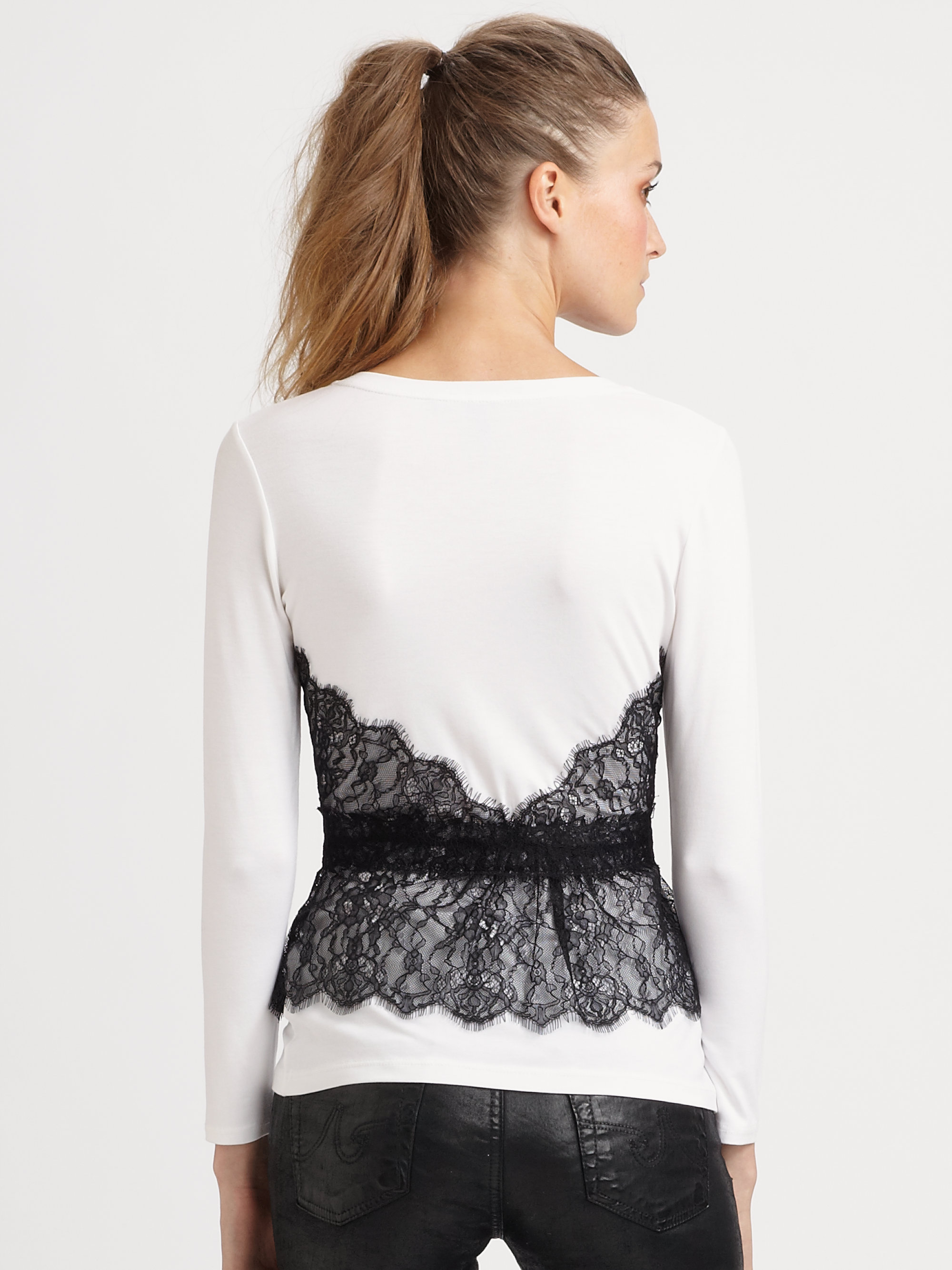 black lace overlay top