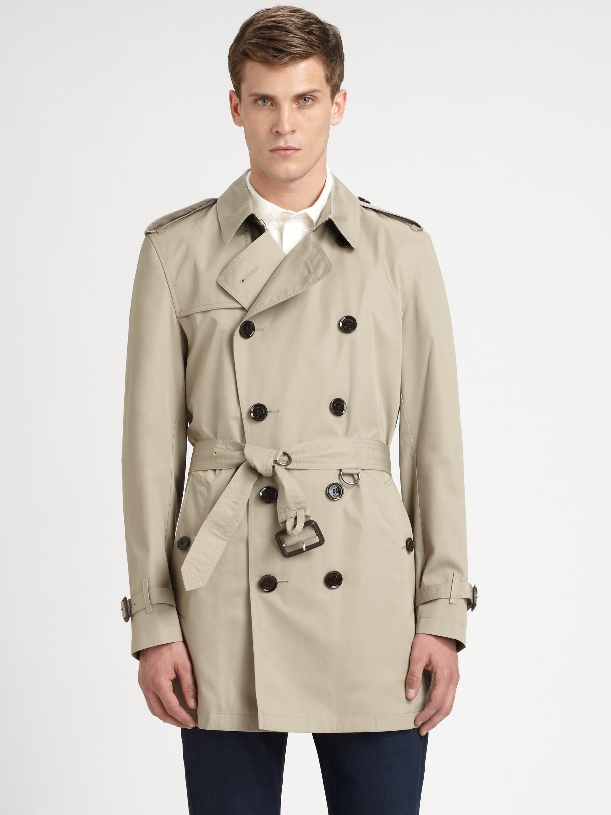 Lyst - Burberry Brit Britton Double Breasted Trench Coat in Natural for Men