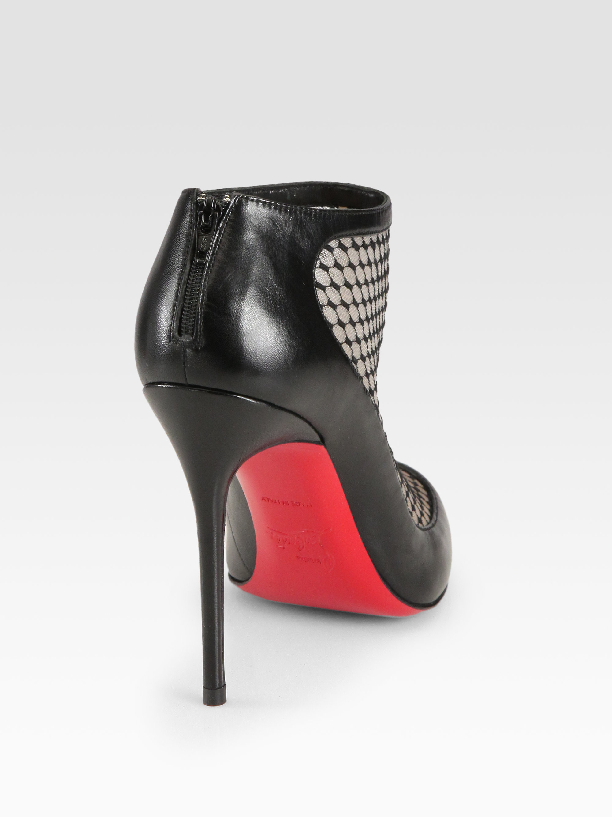 Lyst Christian Louboutin Anna May Lace Leather Ankle Boots In Black 5488