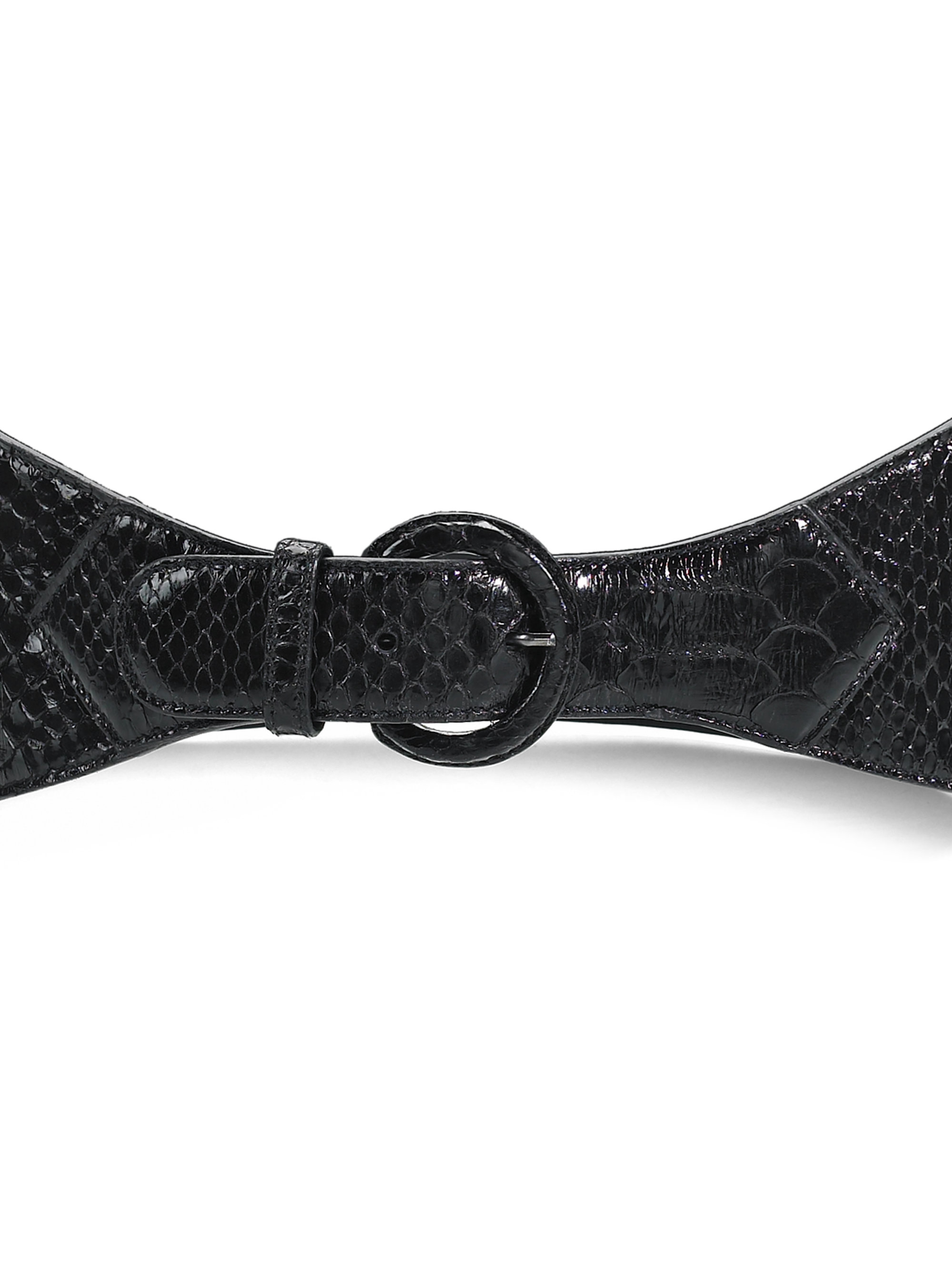 Giorgio armani Graduated Python Skin Belt in Black | Lyst  