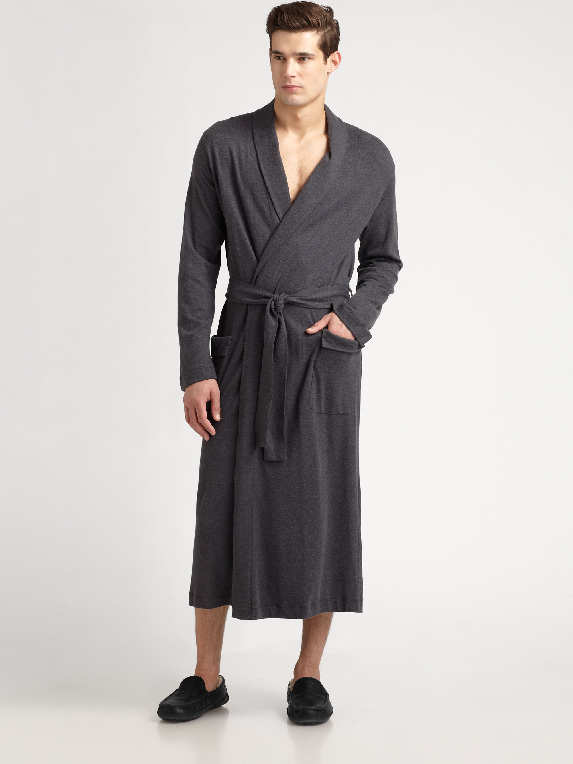 Hanro Cotton Robe in Gray for Men | Lyst