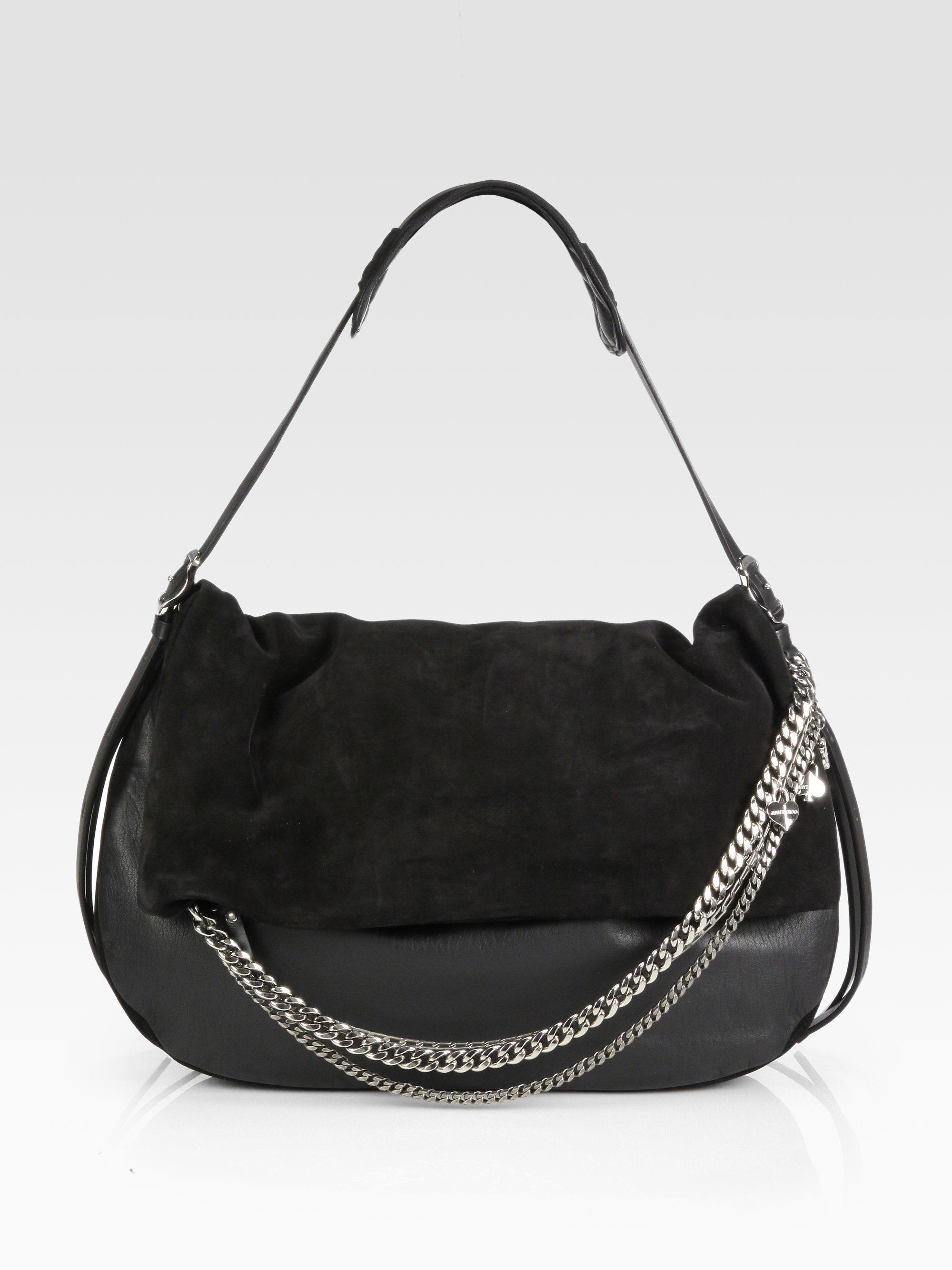 jimmy choo suede shoulder bag