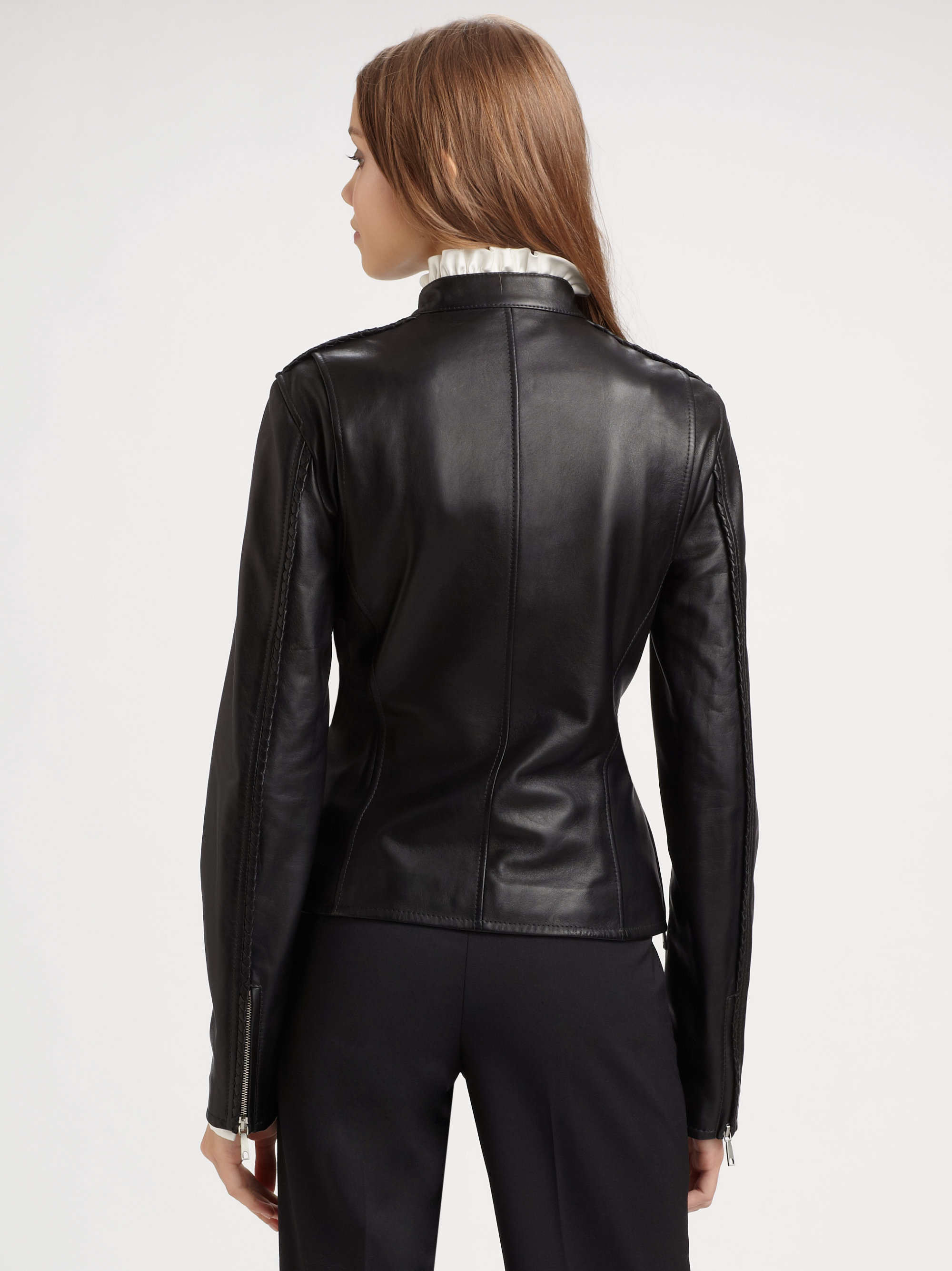 Lyst Lafayette 148 New York Leather Jacket In Black Gallery