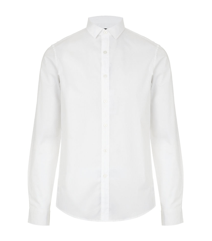 Michael Kors Slim Fit Solid Shirt in White for Men | Lyst