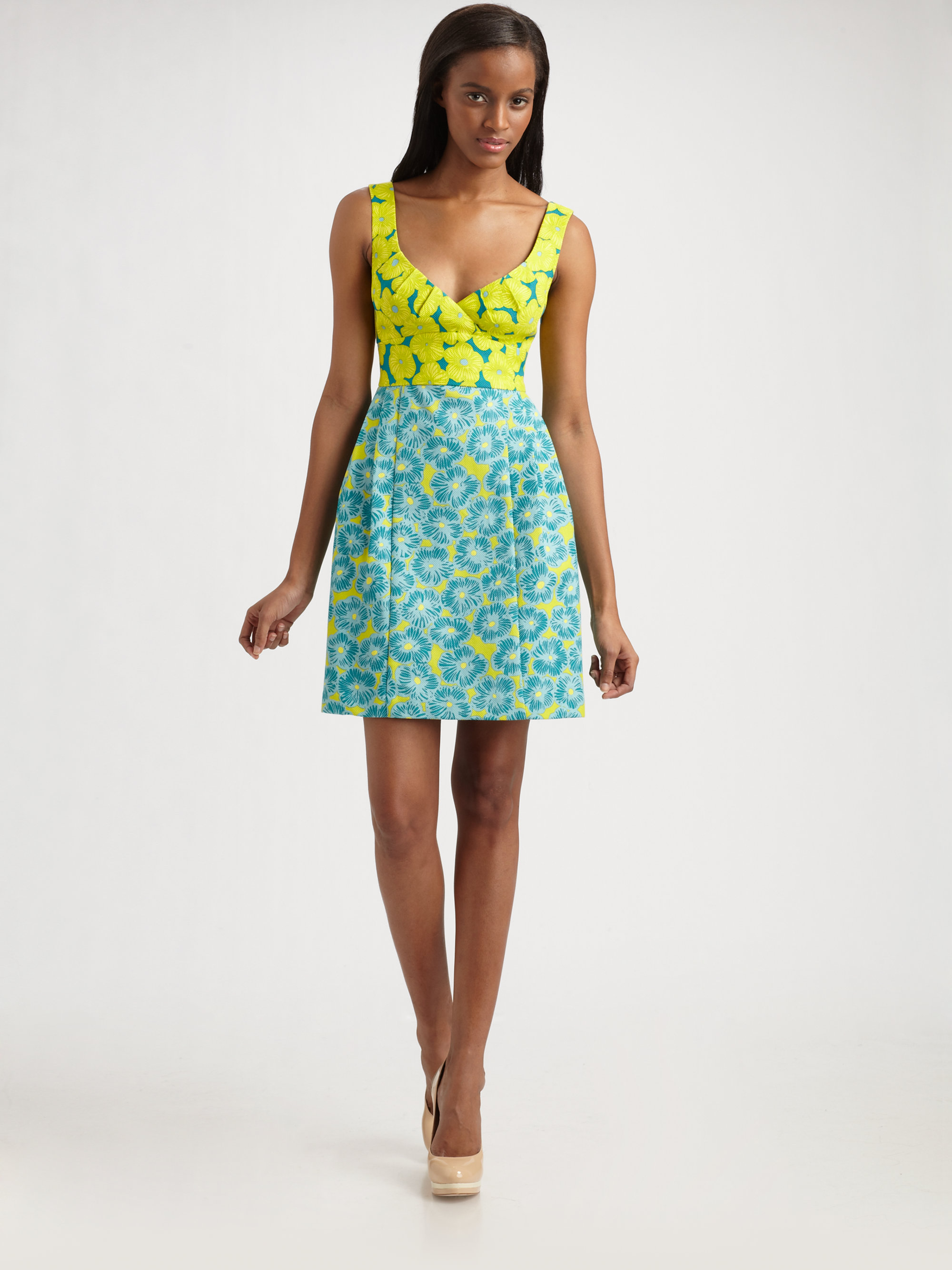 Nanette Lepore Girls Only Dress in Blue (lime/turquoise) | Lyst