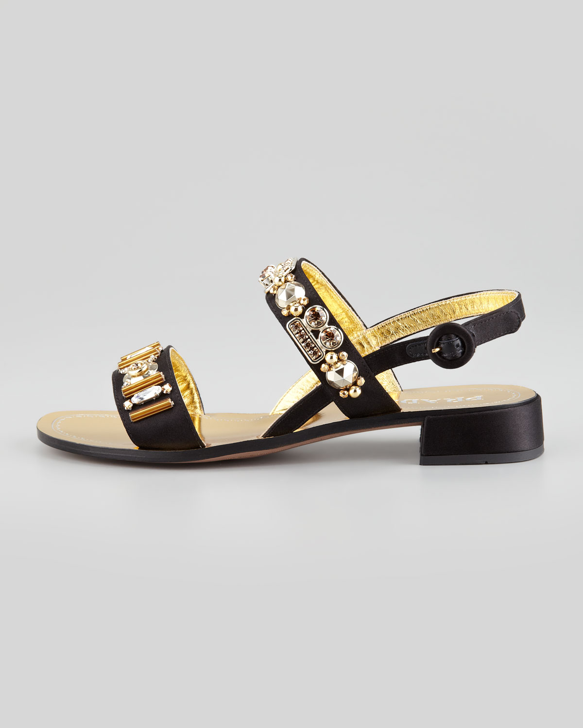 prada crystal embellished sandals