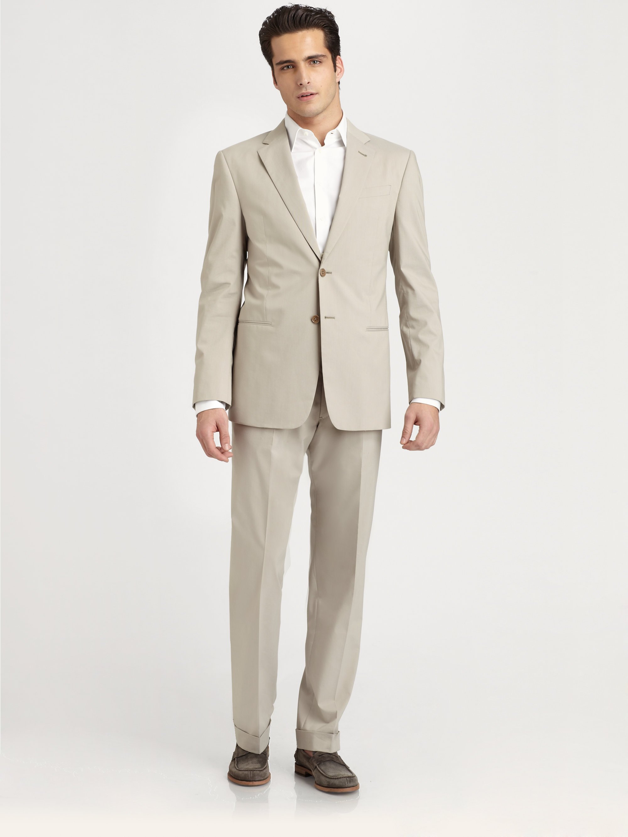 Lyst - Armani Cotton Summer Suit in Natural for Men