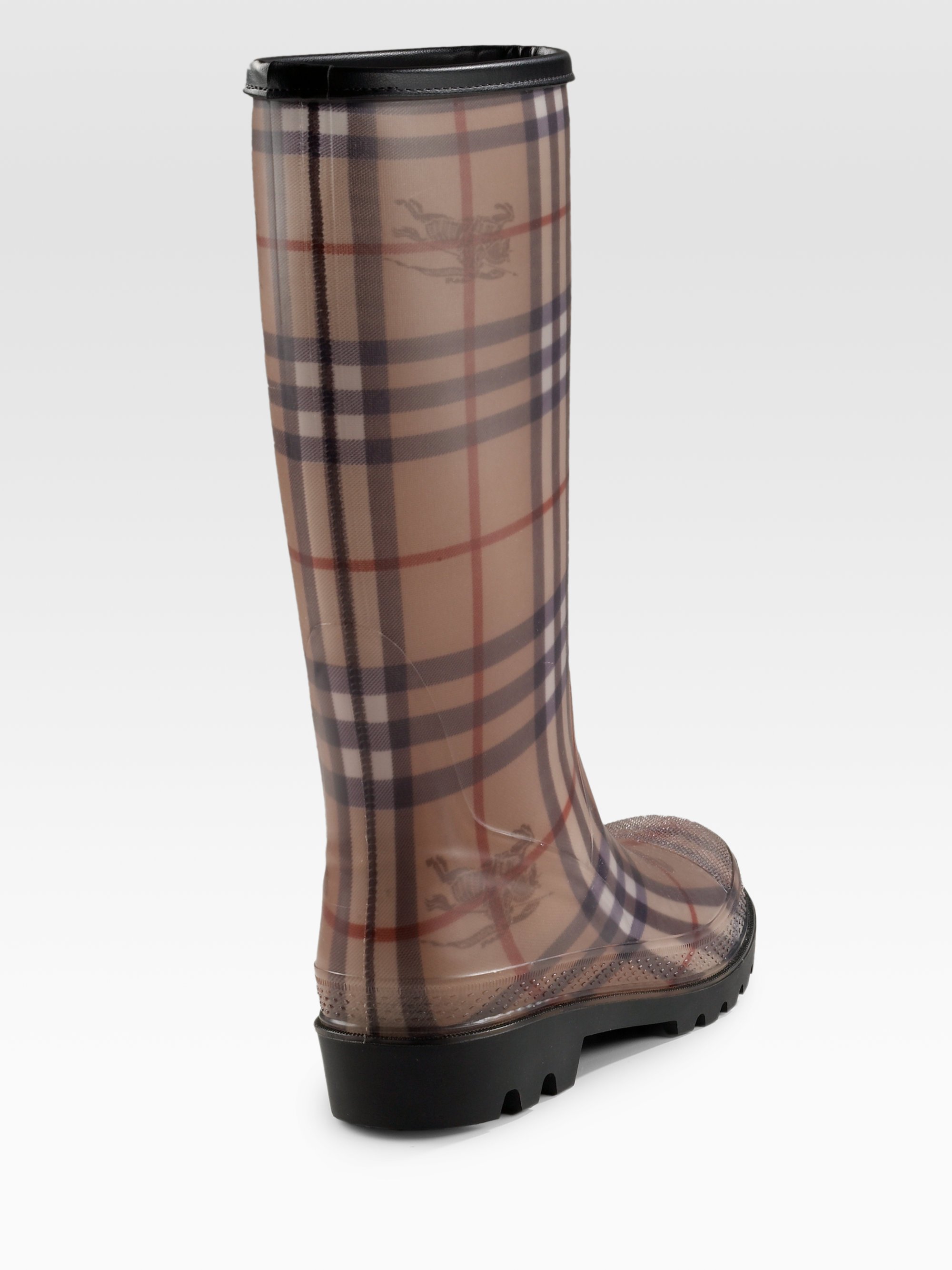 Burberry Classic Check Rain Boots in Brown | Lyst