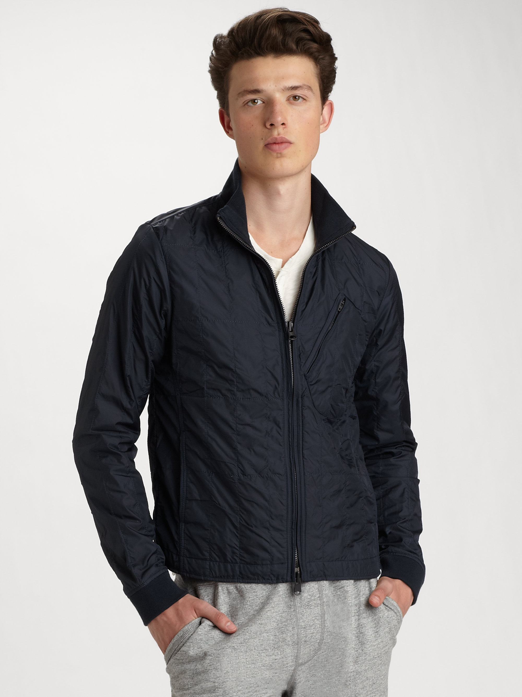 Lyst - Converse Quilted Nylon Jacket in Gray for Men