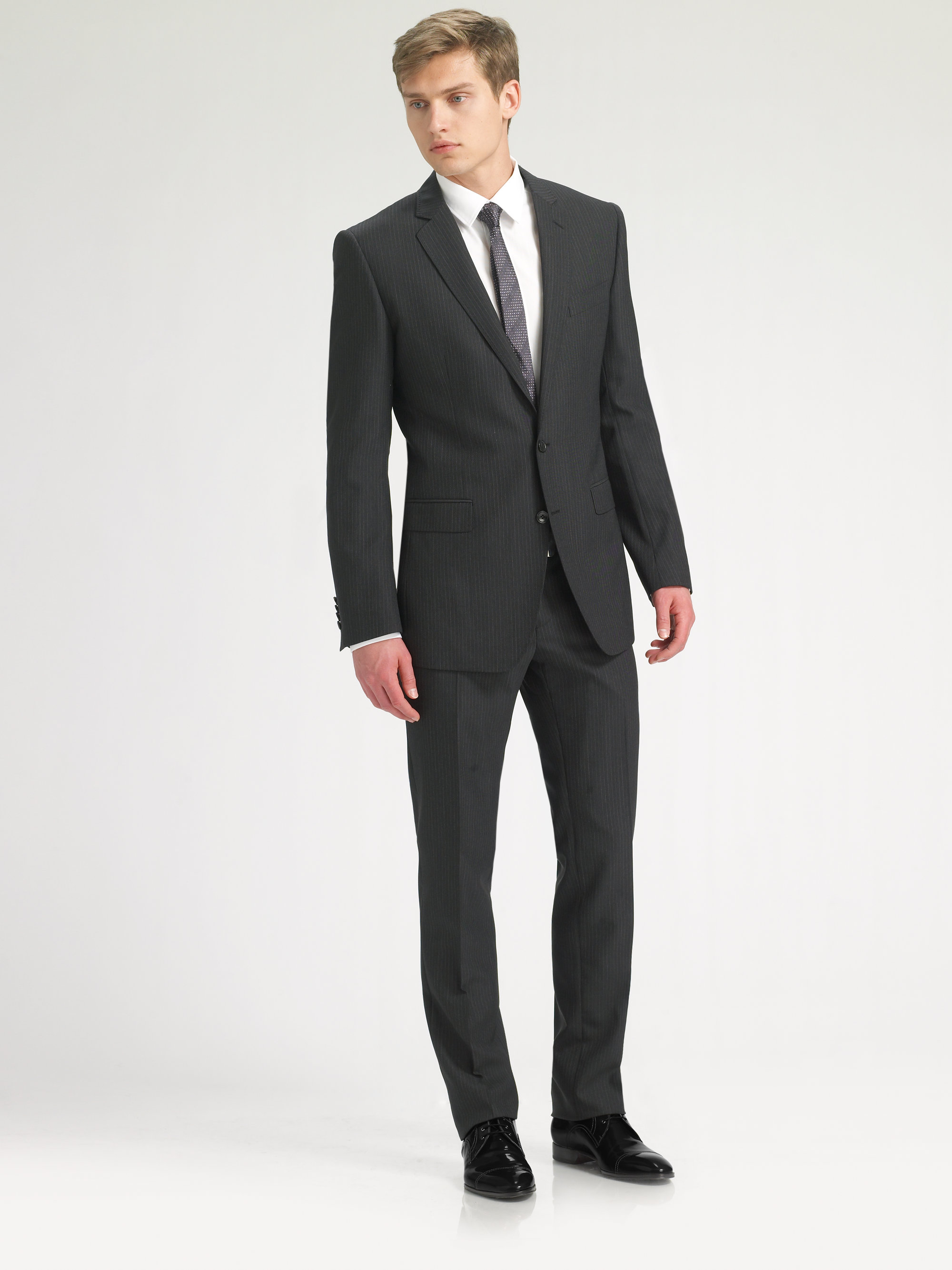 Lyst - Dolce & gabbana Striped Suit in Gray for Men