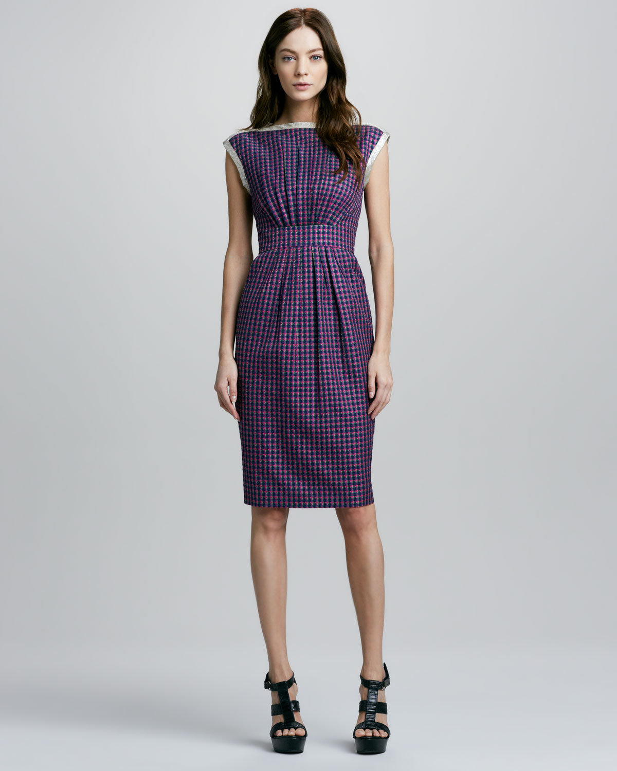 Lyst Marc By Jacobs Womens Clover Check Dress In Purple Gallery