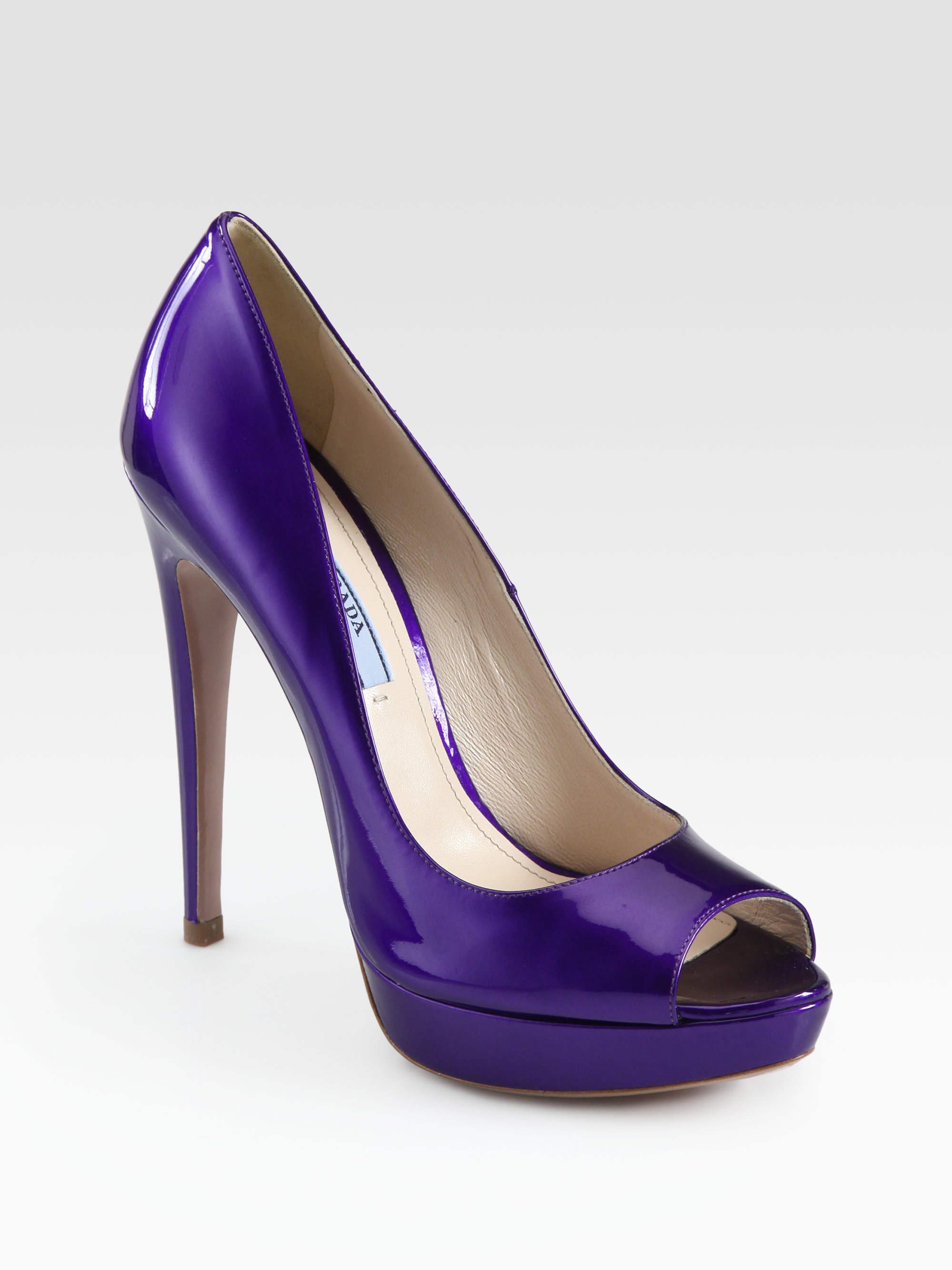 purple platform pumps