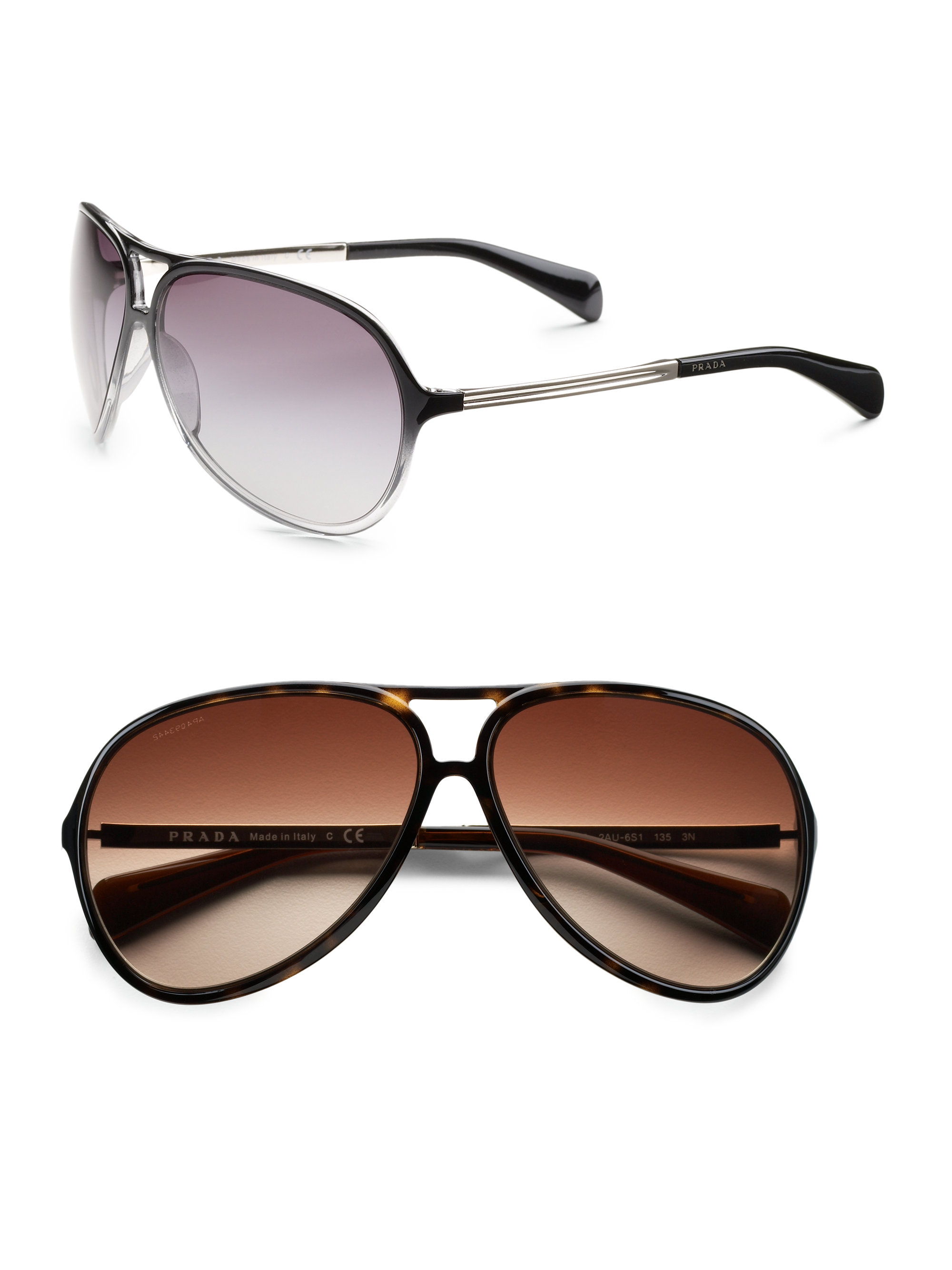 Lyst - Prada Aviator Sunglasses in Brown for Men