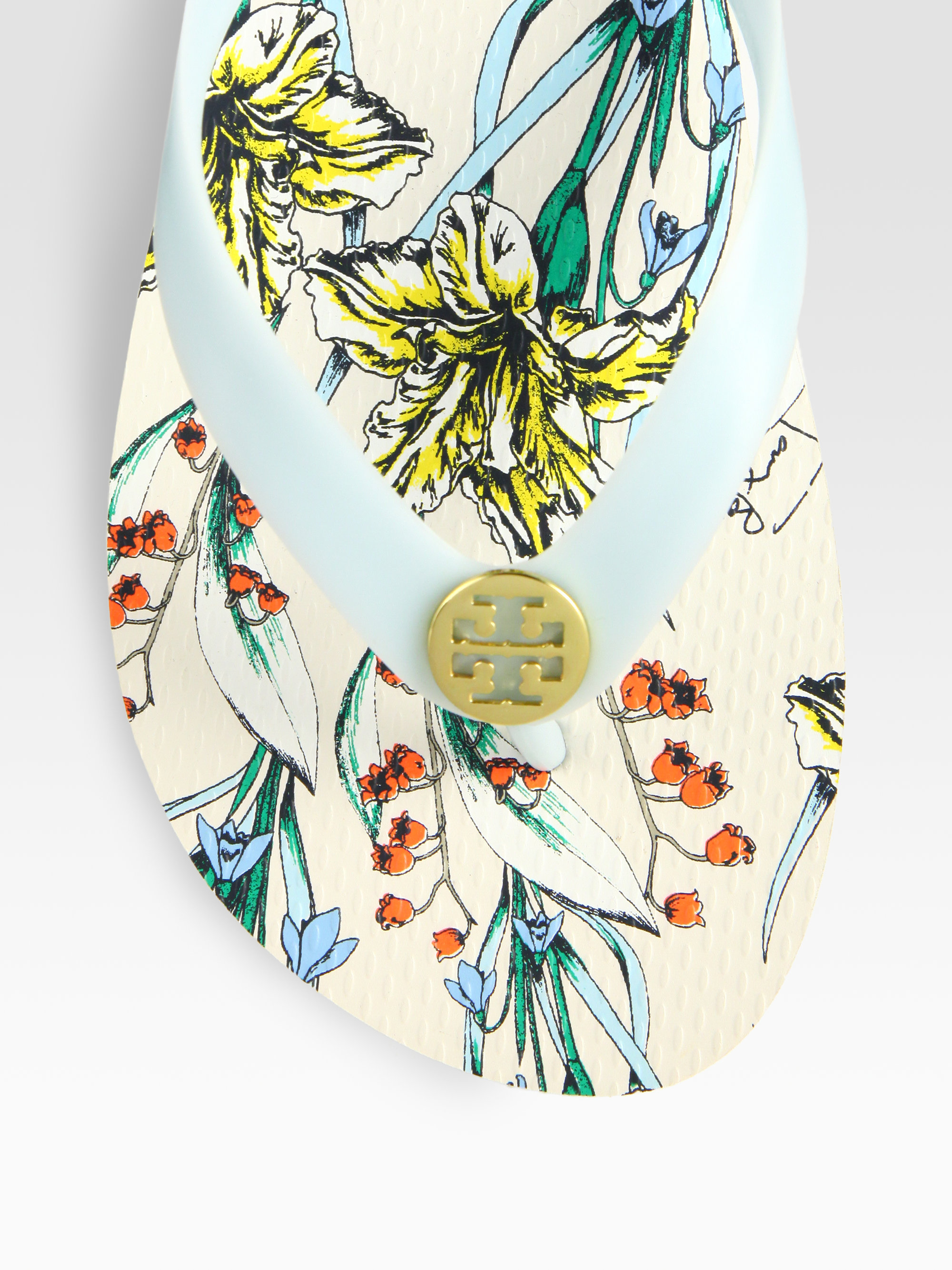 Tory burch Flip Flops in Blue | Lyst