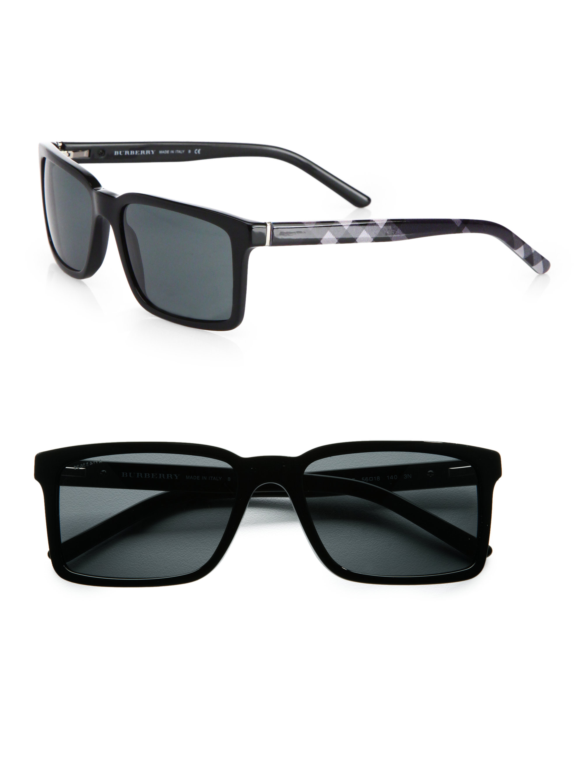 Lyst - Burberry Metal Aviator Sunglasses in Black for Men