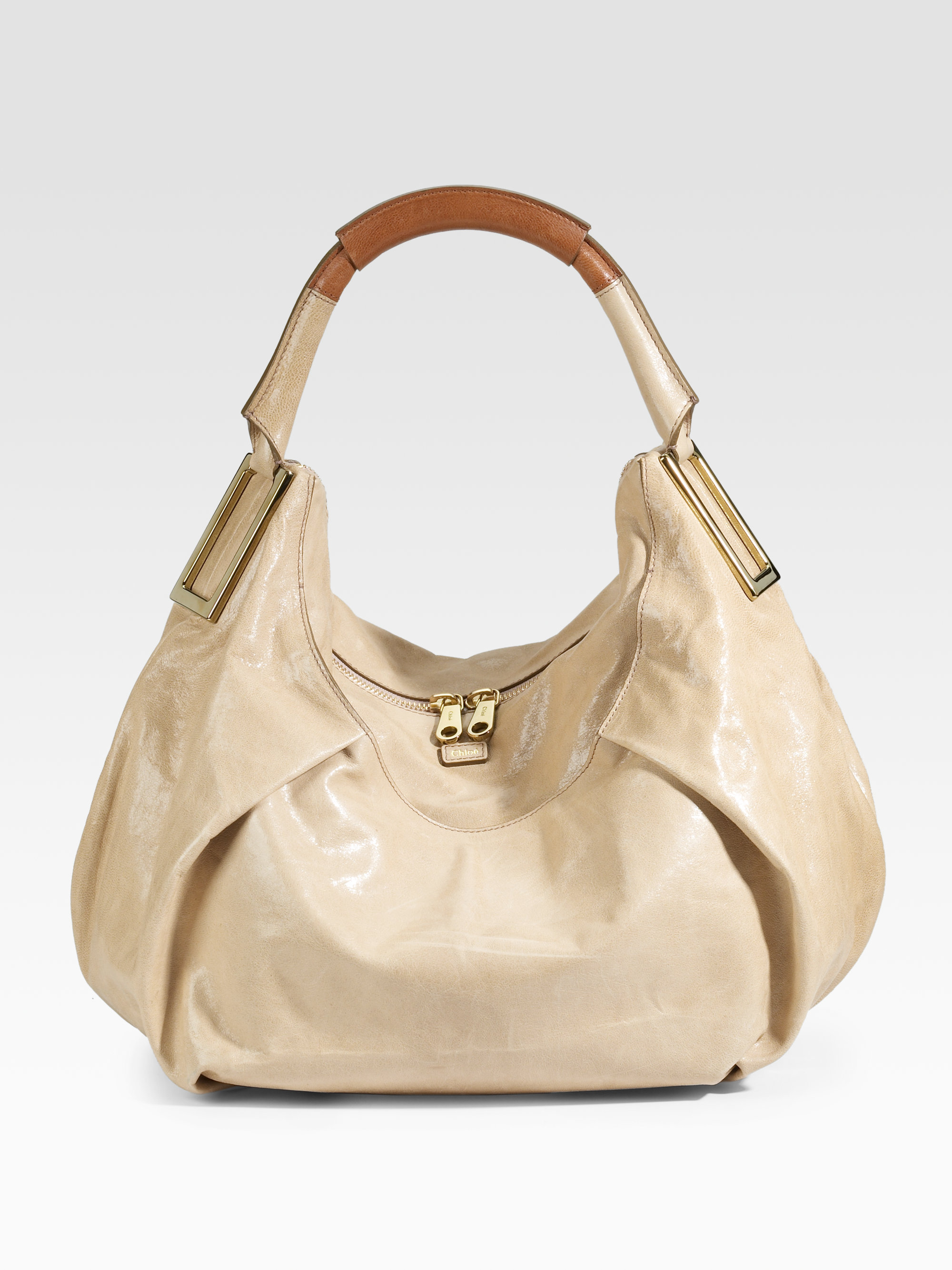 Chlo Ethel Large Leather Hobo in Beige (brown) | Lyst  