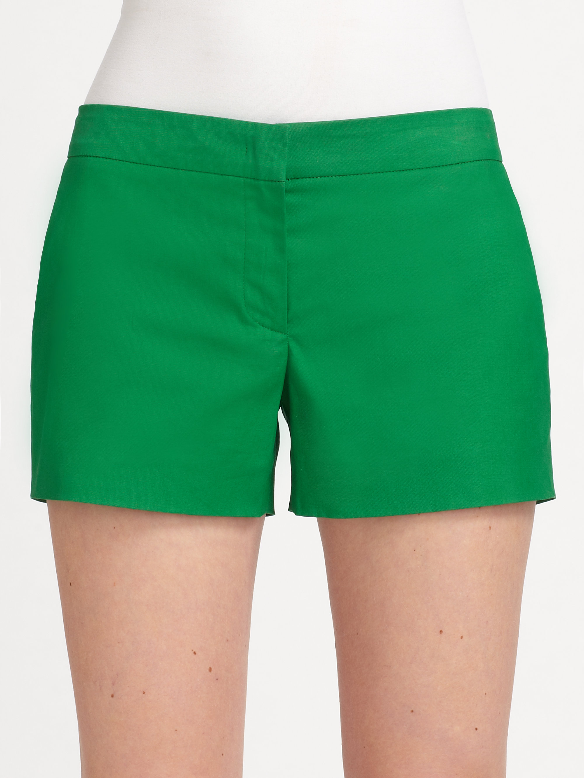 Lyst - Dkny Stretch Cotton Shorts in Green