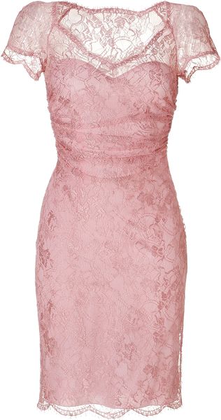 Emilio Pucci Draped Lace Overlay Dress in New Pink in Pink | Lyst