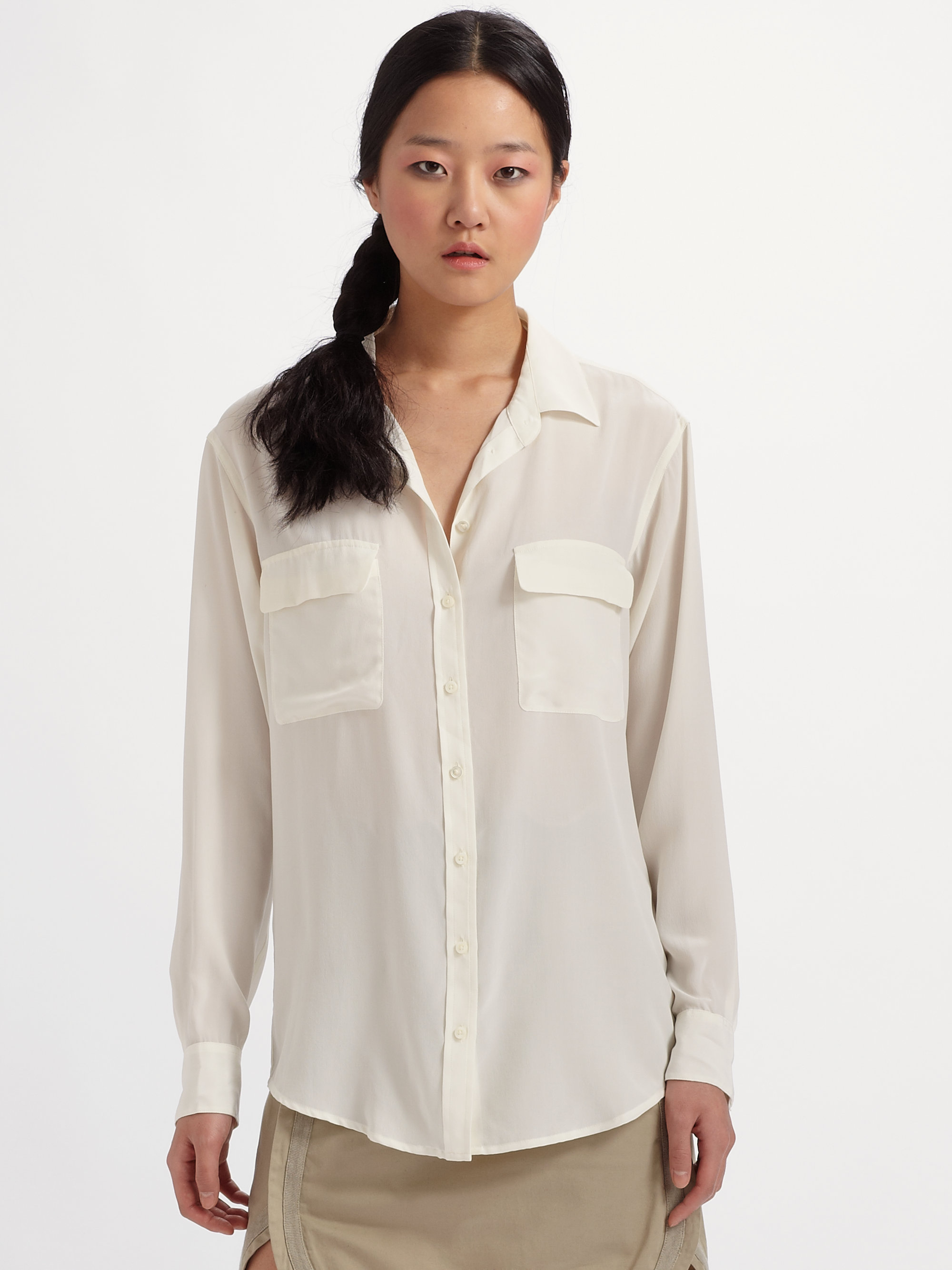 Equipment Signature Blouse Bright White