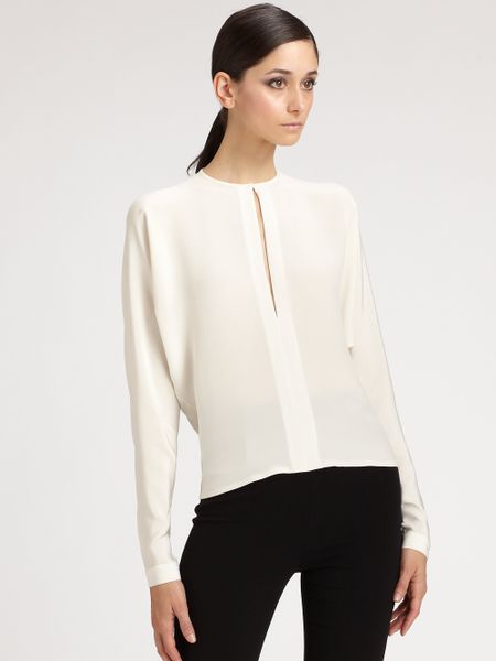 Ralph Lauren Collection Silk Rebecca Blouse in White (off white) | Lyst