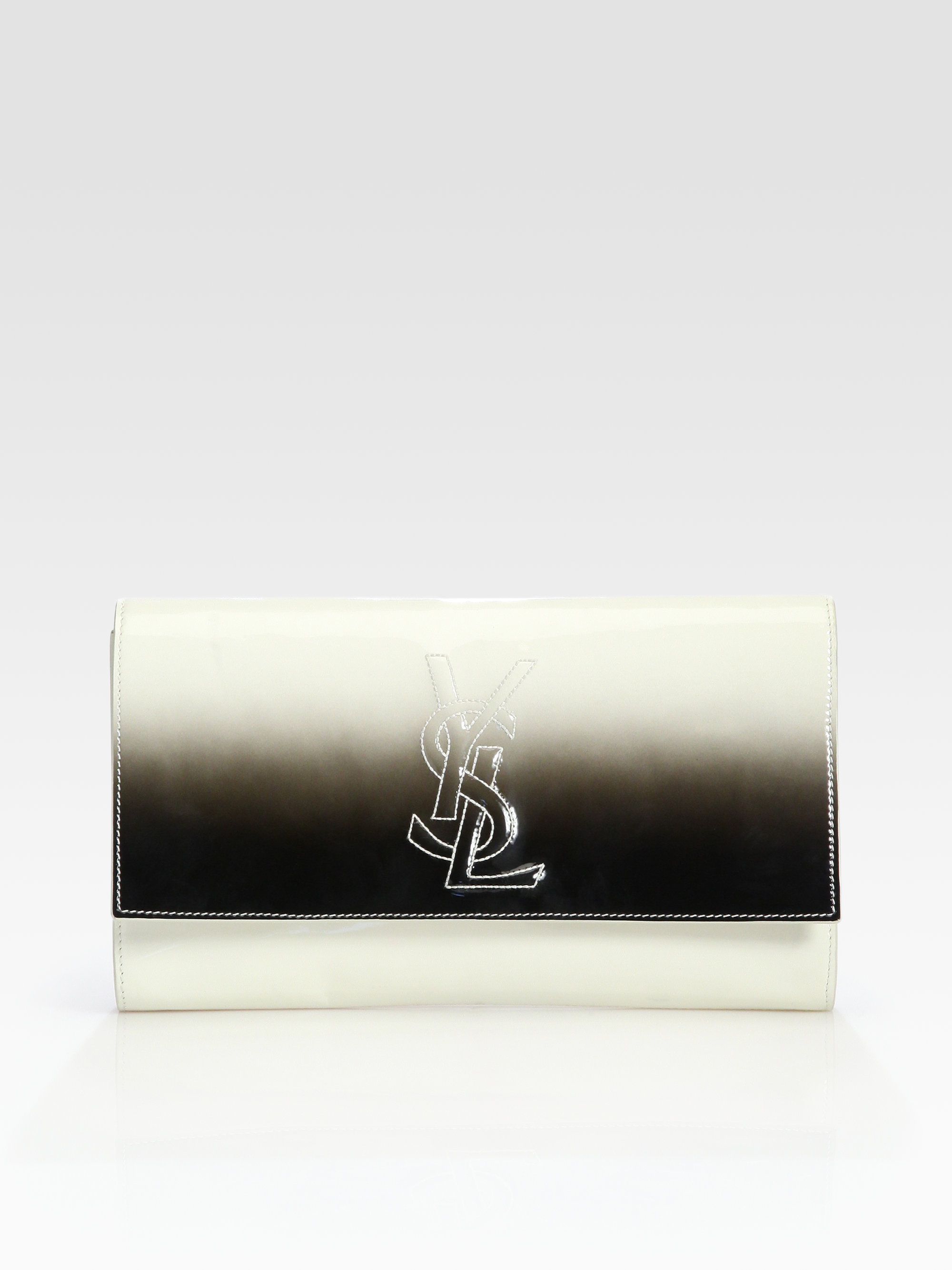 yves saint laurent patent leather clutch