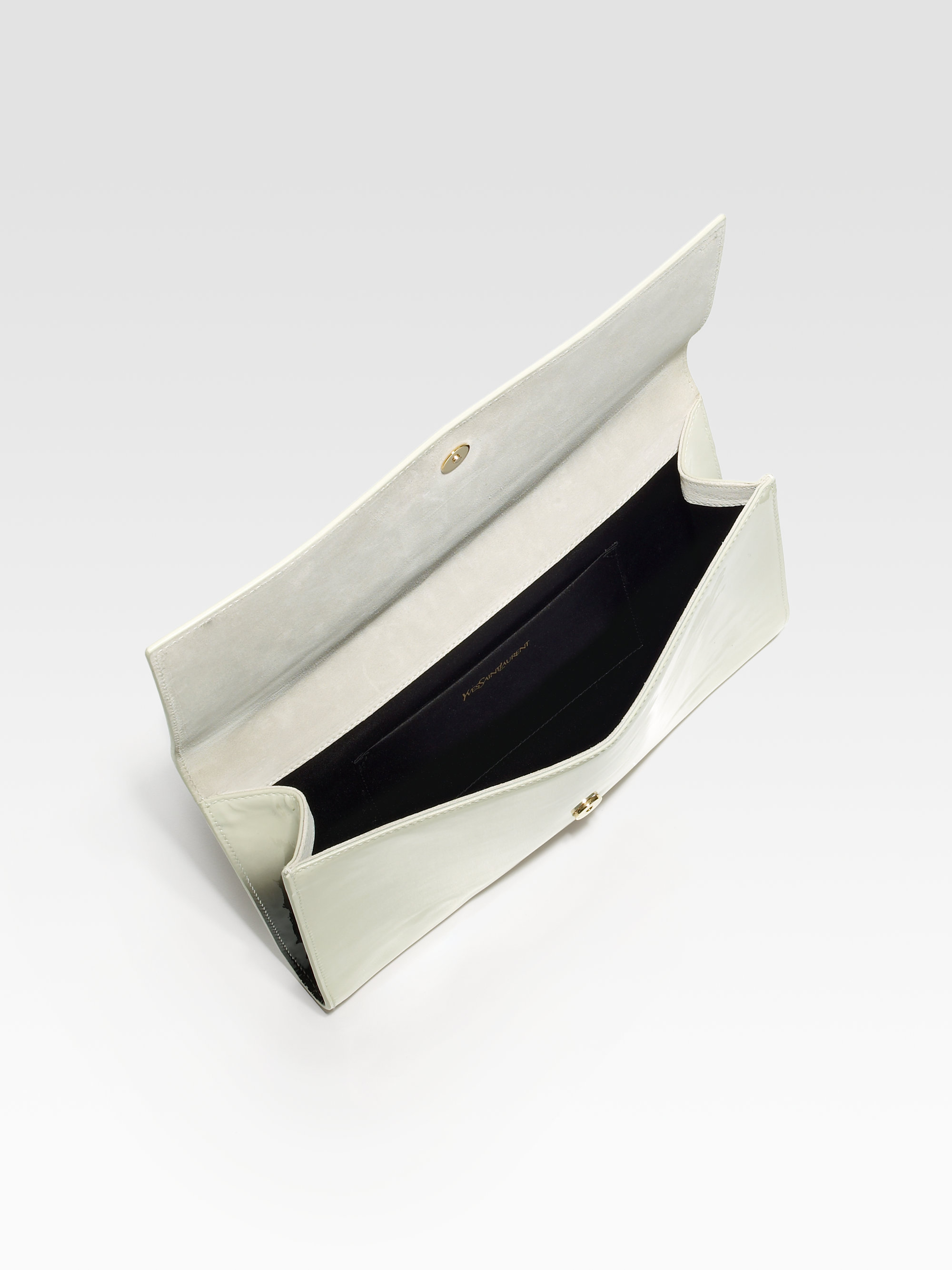 yves saint laurent patent leather clutch