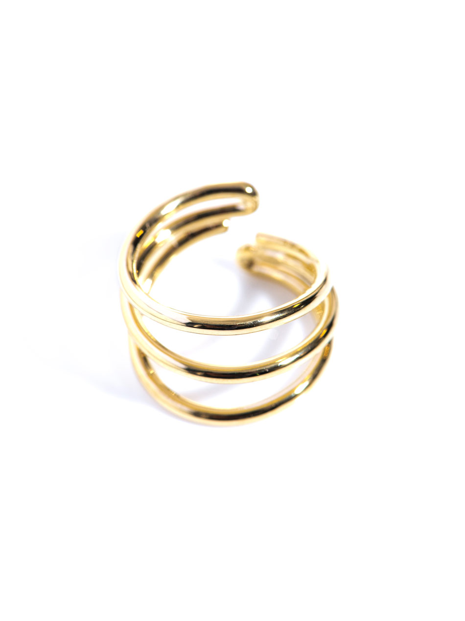 Balenciaga Triple Wrap Around Ring in Gold | Lyst