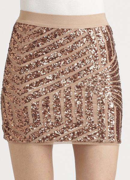 Bcbgmaxazria Paxton Sequined Skirt in Pink (rose) | Lyst