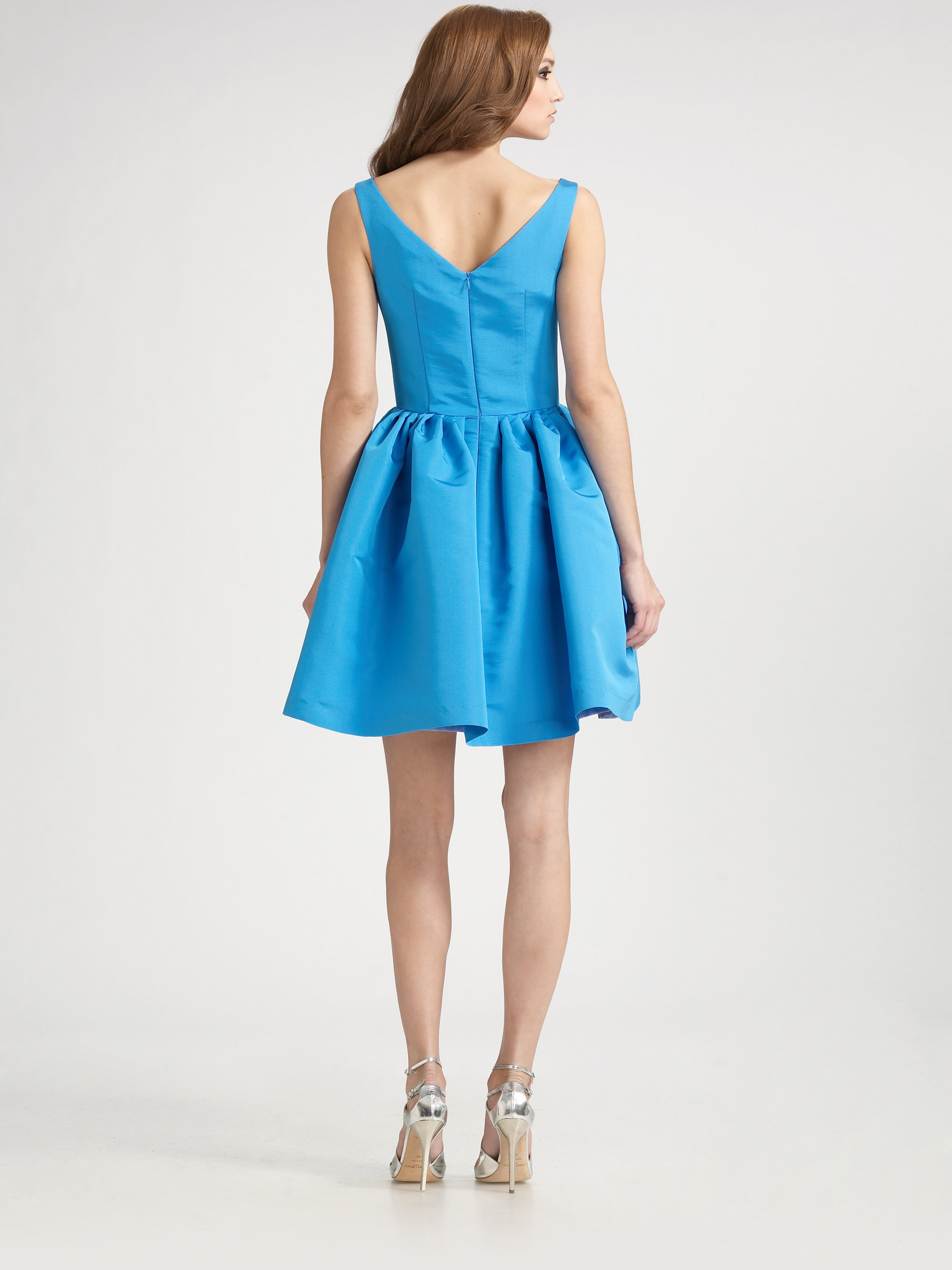 Lyst Chloe Reese Sleeveless V Neck Silk Dress In Blue Gallery