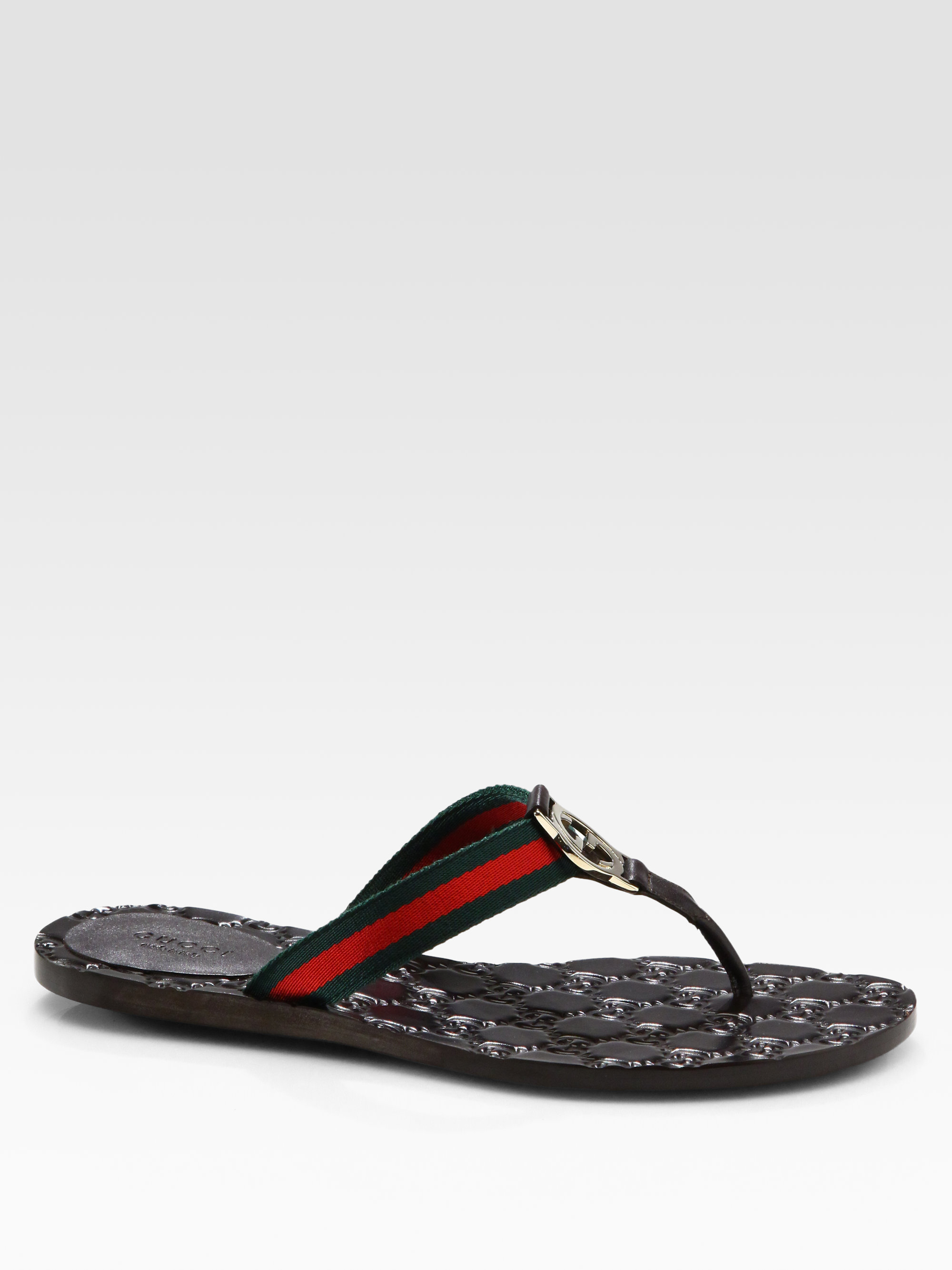 Gucci GG  FlipFlops in Brown Lyst